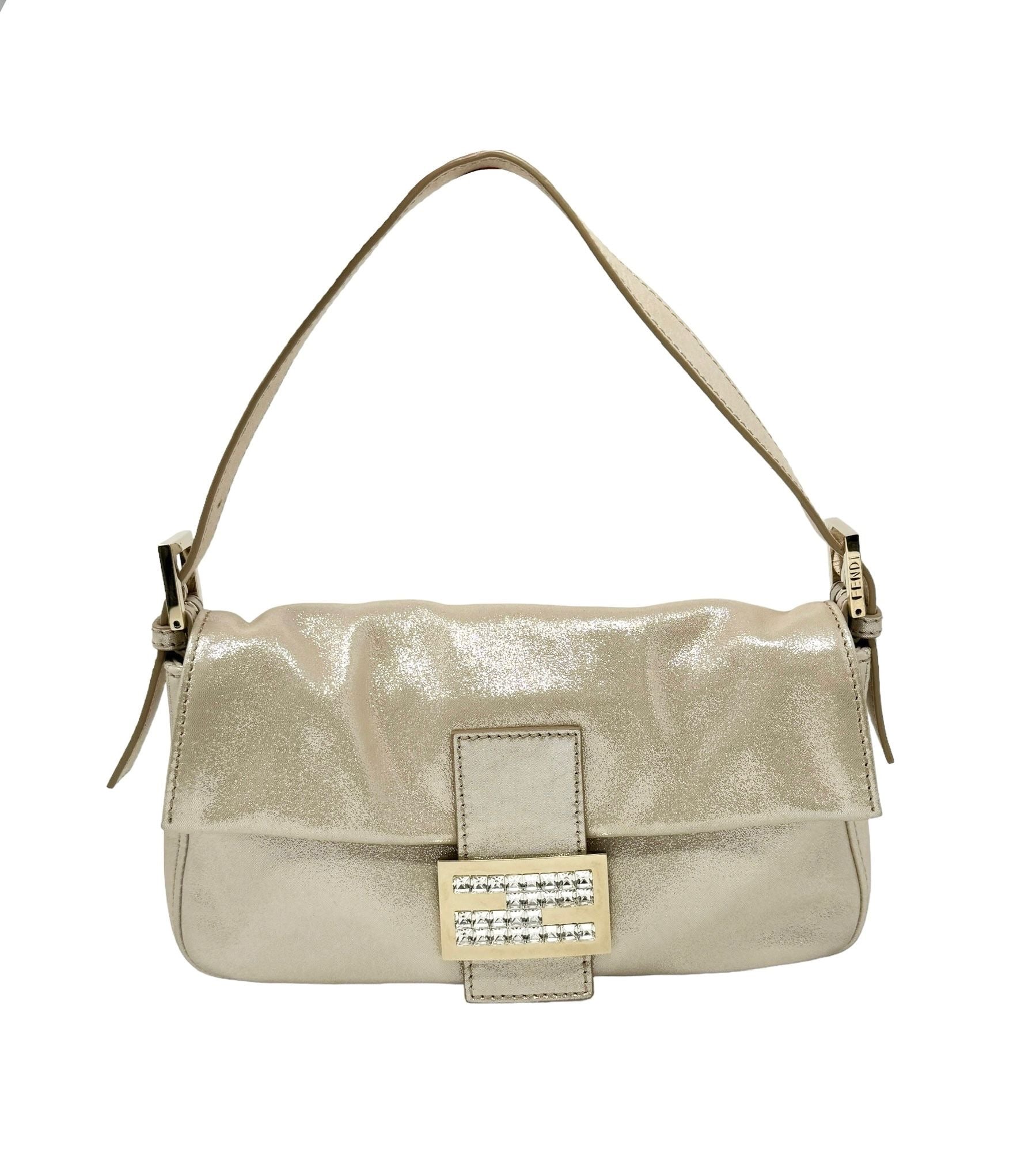 Fendi Champagne Rhinestone Baguette