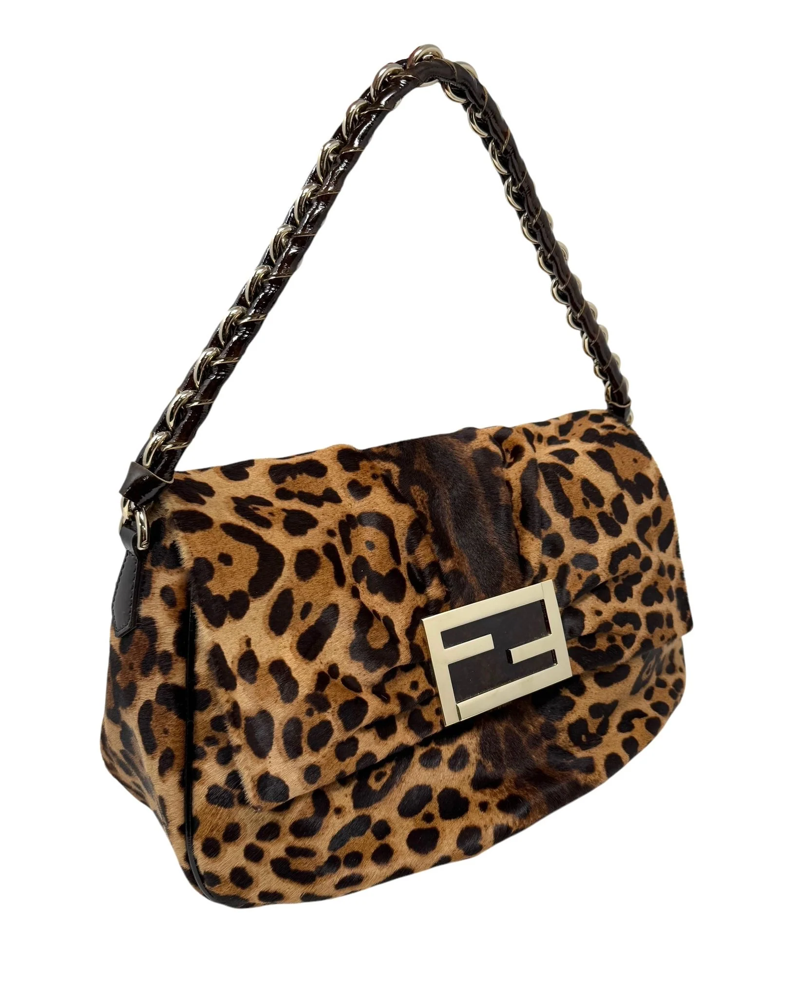 Fendi Cheetah Large Chain Baguette Bag - Image 3