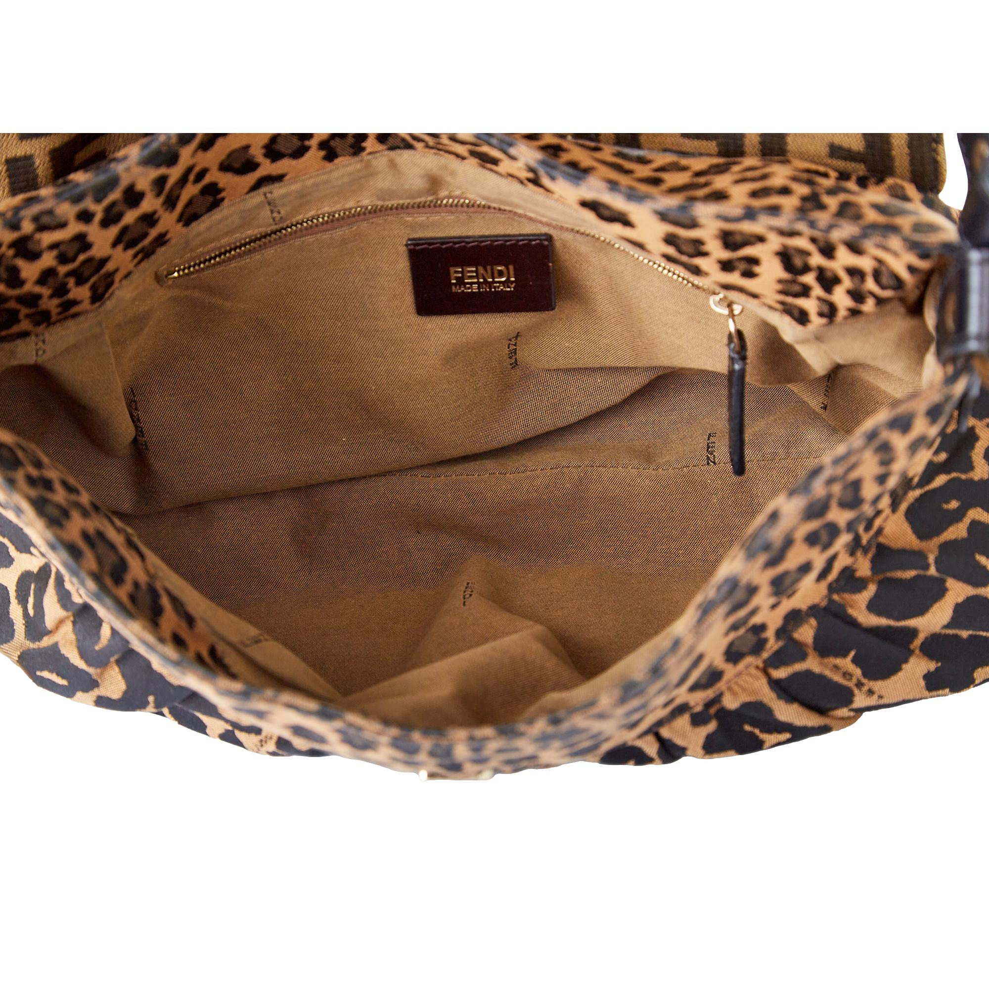 Fendi Cheetah Print Logo Chef Shoulder Bag - Image 4