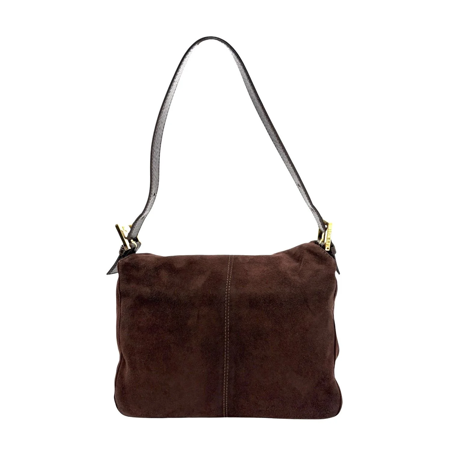 Fendi Chocolate Suede Shoulder Bag - Image 2