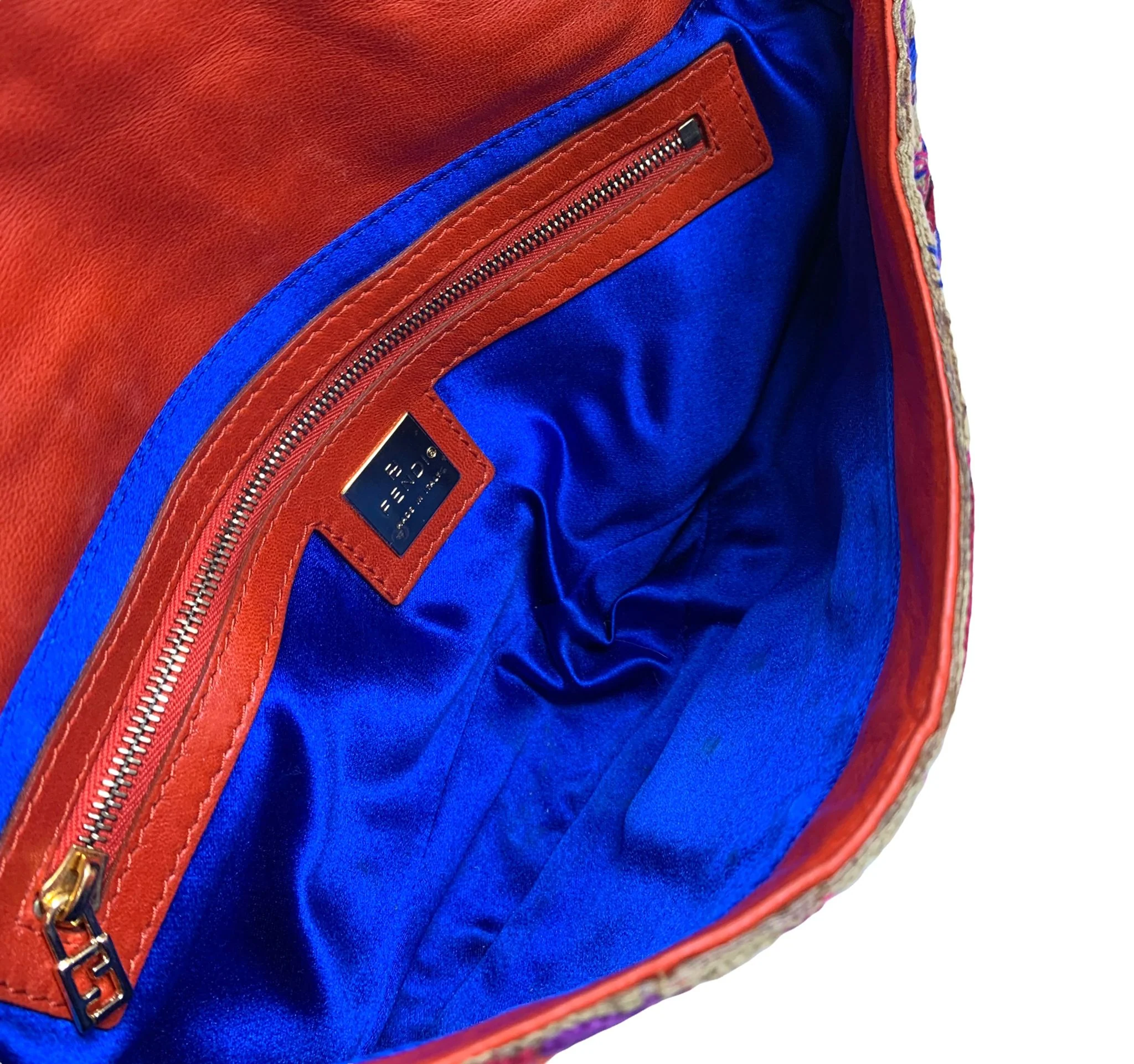 Fendi Coral Embroidered Baguette - Image 3