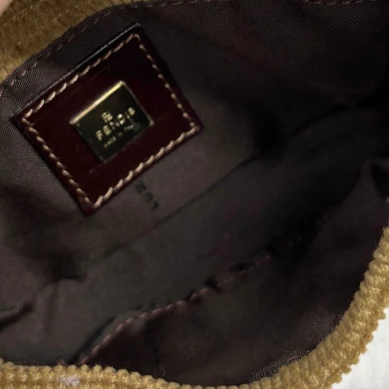 Fendi Corduroy Mini Croissant Bag - Image 4