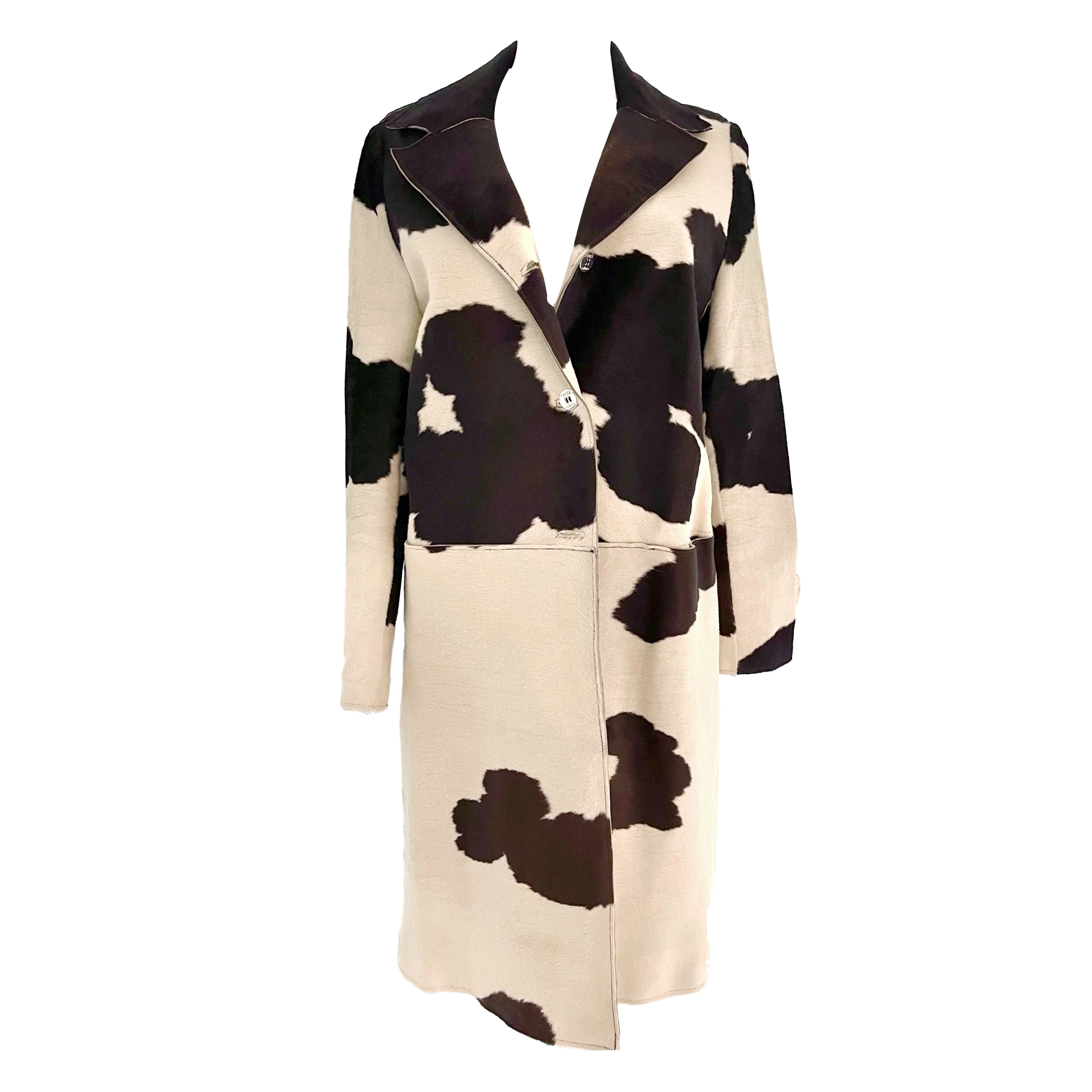 Fendi Cow Print Calf Hair Trench