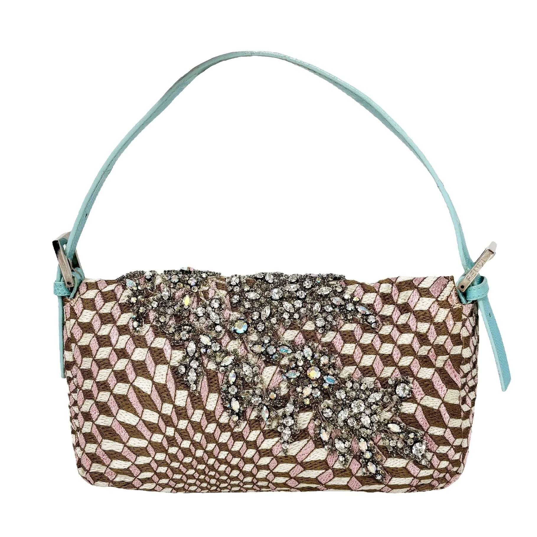 Fendi Embroidered Embellished Baguette Bag - Image 2
