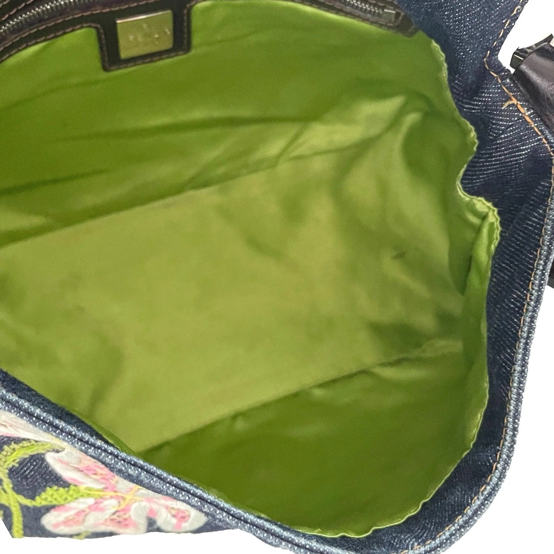 Fendi Floral Denim Shoulder Bag - Image 5