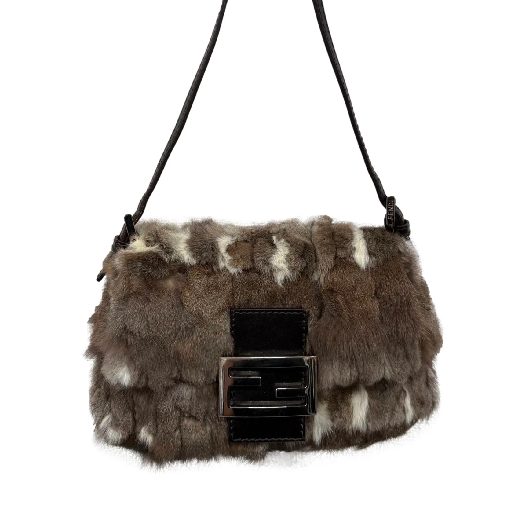 Fendi Fur Mini Mama Baguette Bag