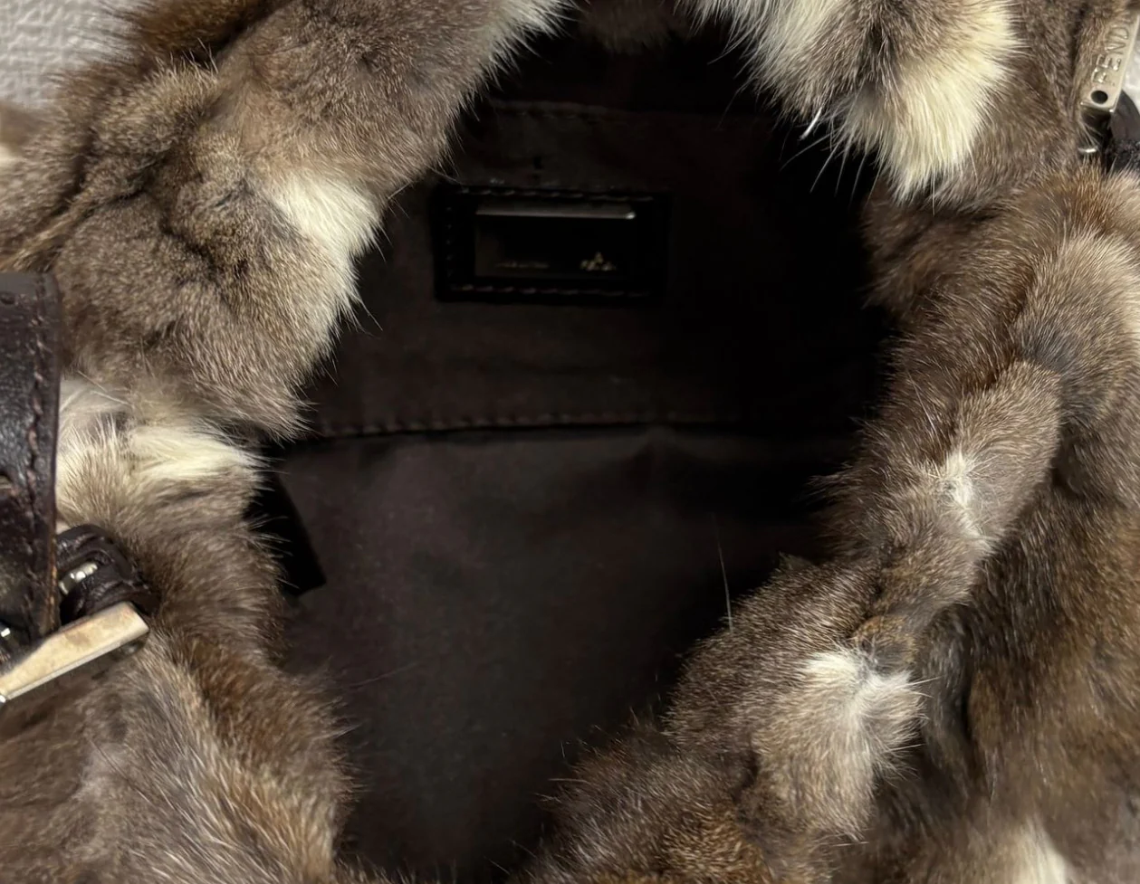 Fendi Fur Mini Mama Baguette Bag - Image 3