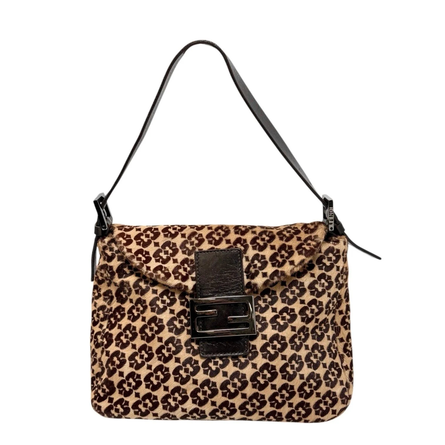 Fendi Geometric Calf Hair Shoulder Bag