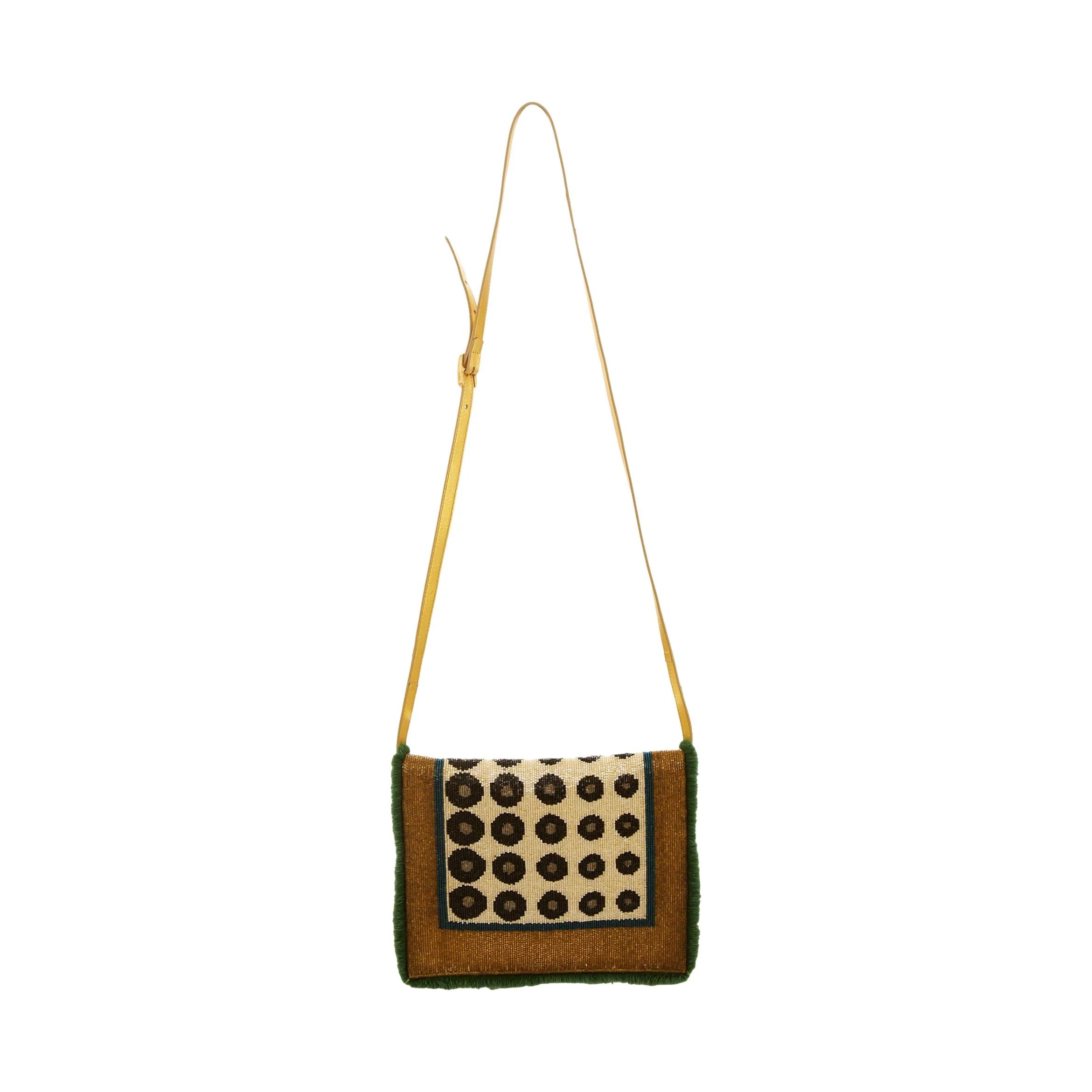 Fendi Gold Beaded Crossbody Bag - Image 3