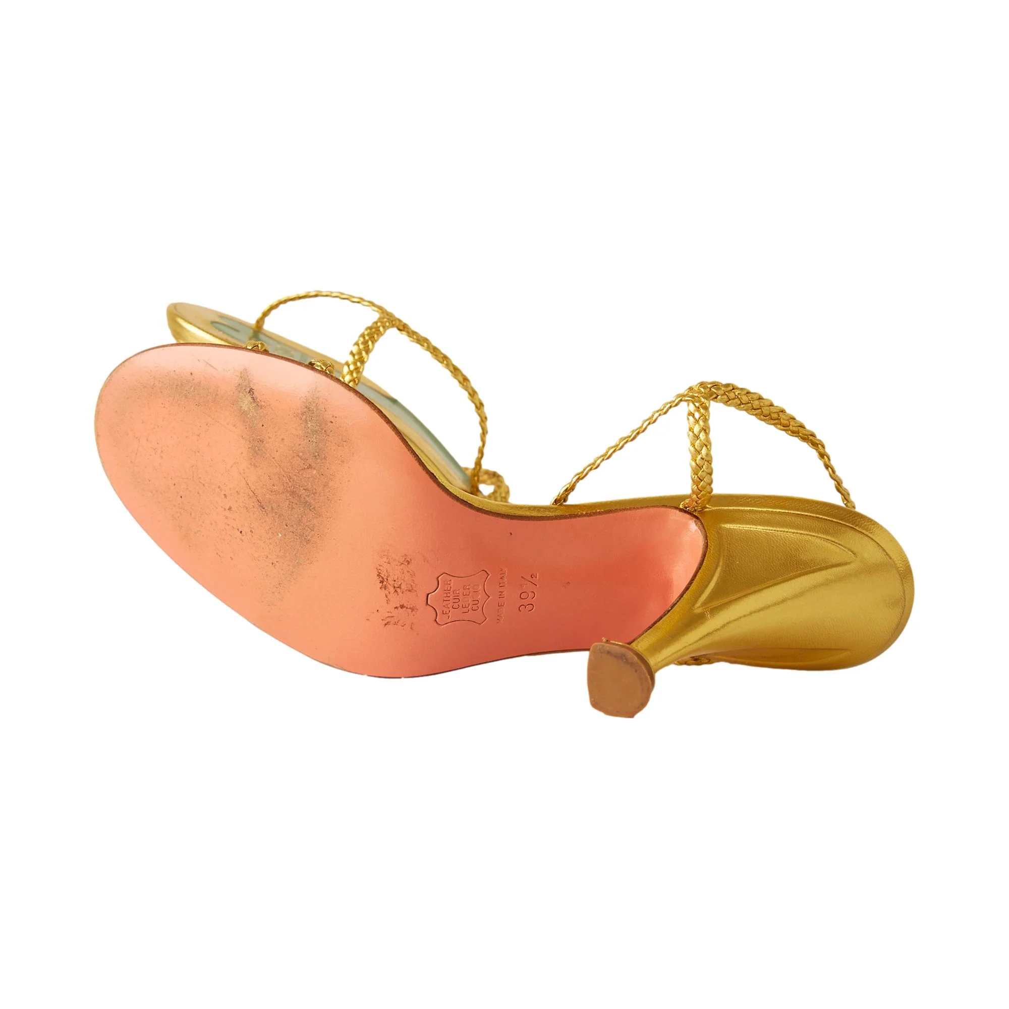 Fendi Gold Embellished Fish Heels - Image 4