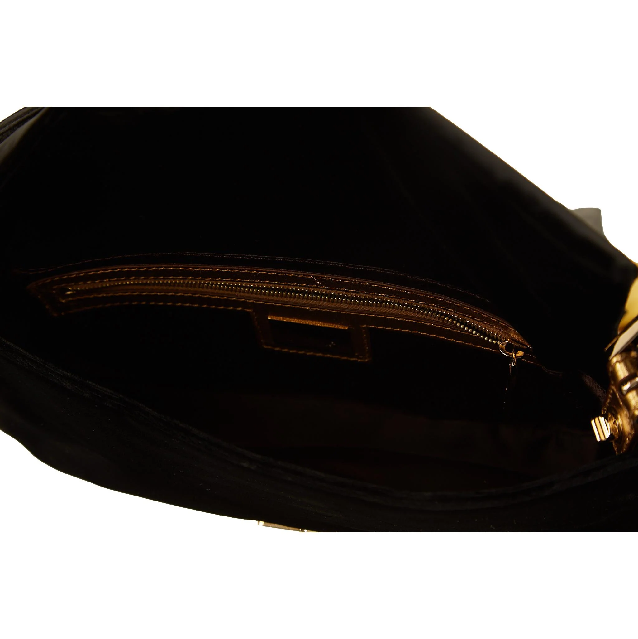 Fendi Black Velvet Fringe Baguette - Image 4