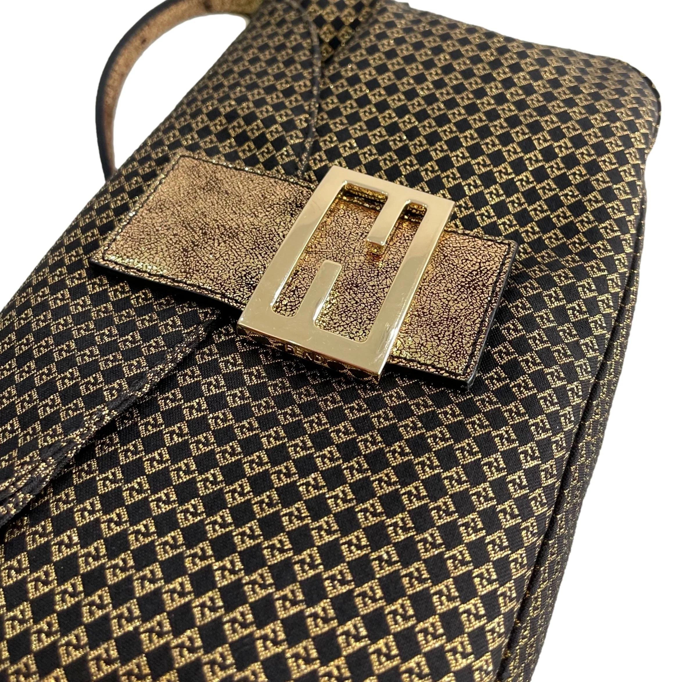 Fendi Gold Logo Baguette - Image 3