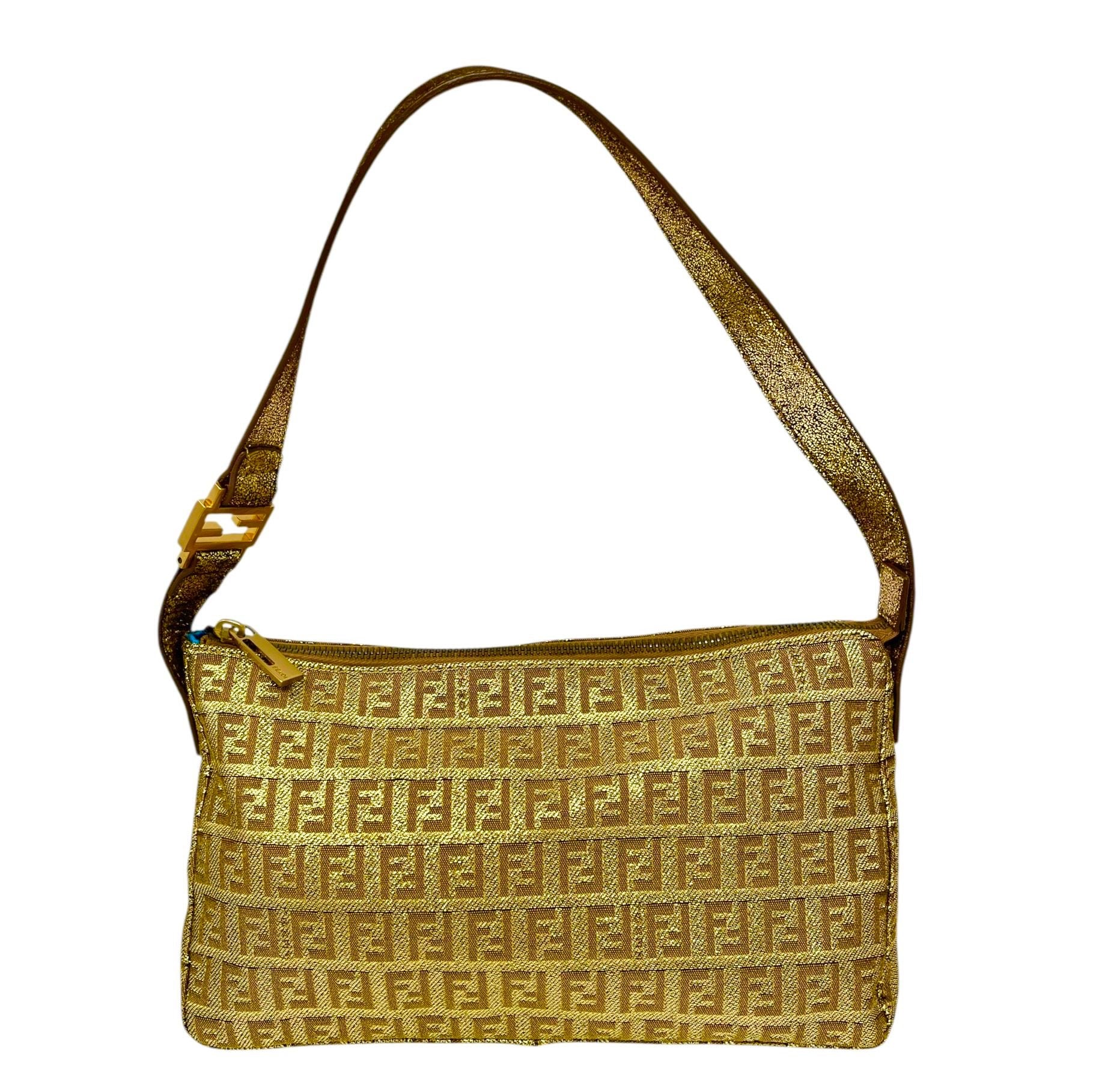 Fendi Gold Logo Shoulder Bag