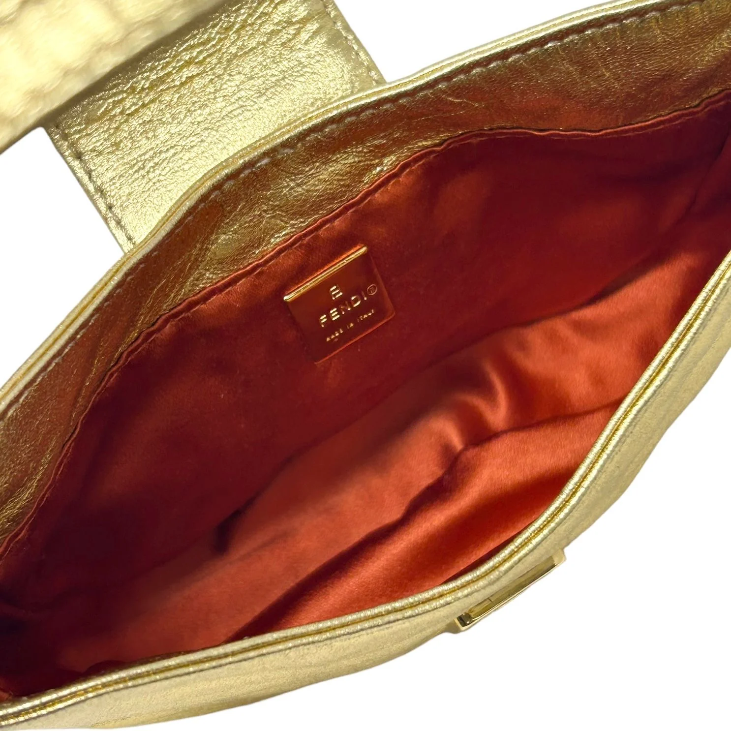 Fendi Gold Mini Rhinestone Croissant Bag - Image 3