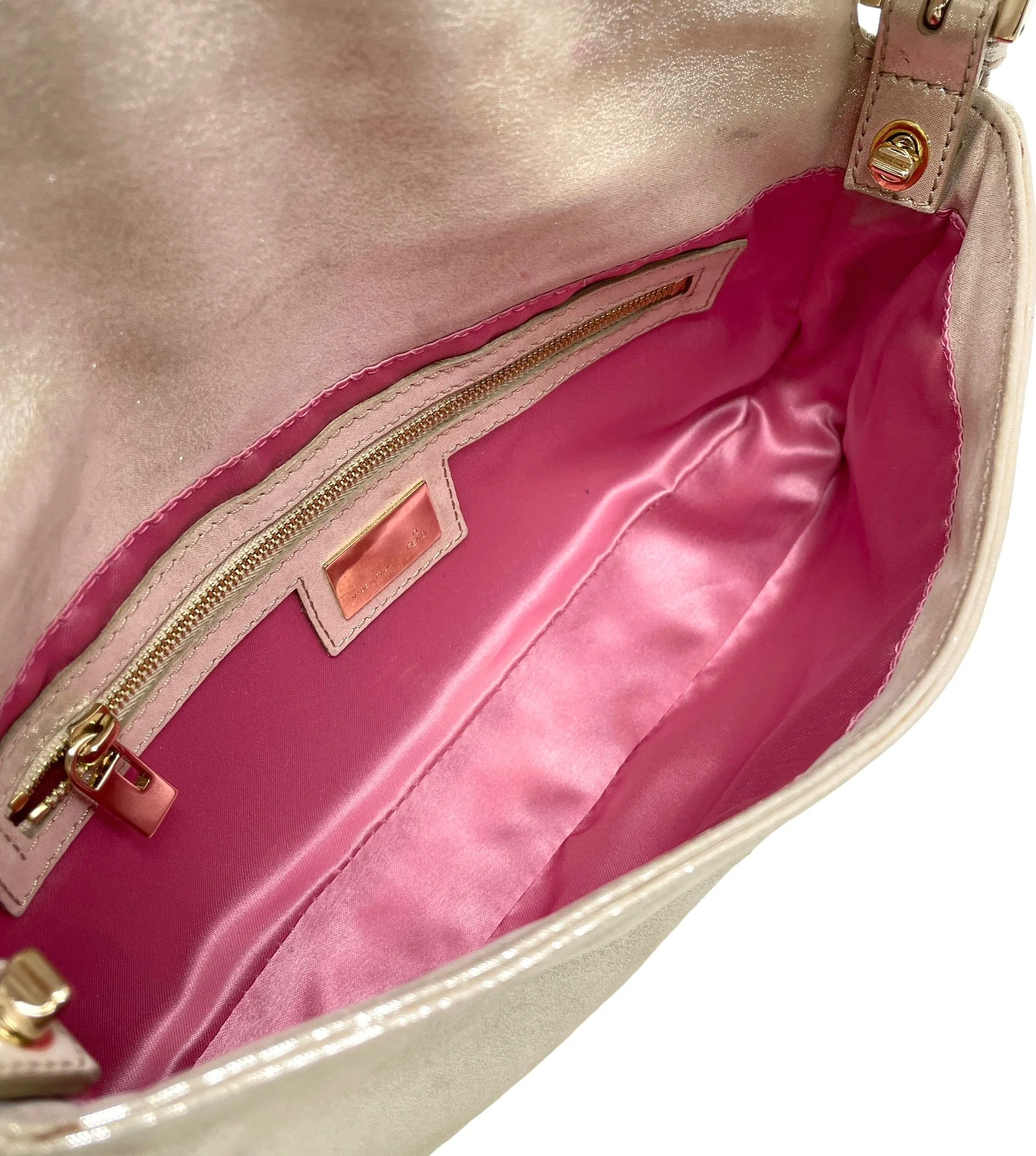 Fendi Gold Rhinestone Baguette - Image 3