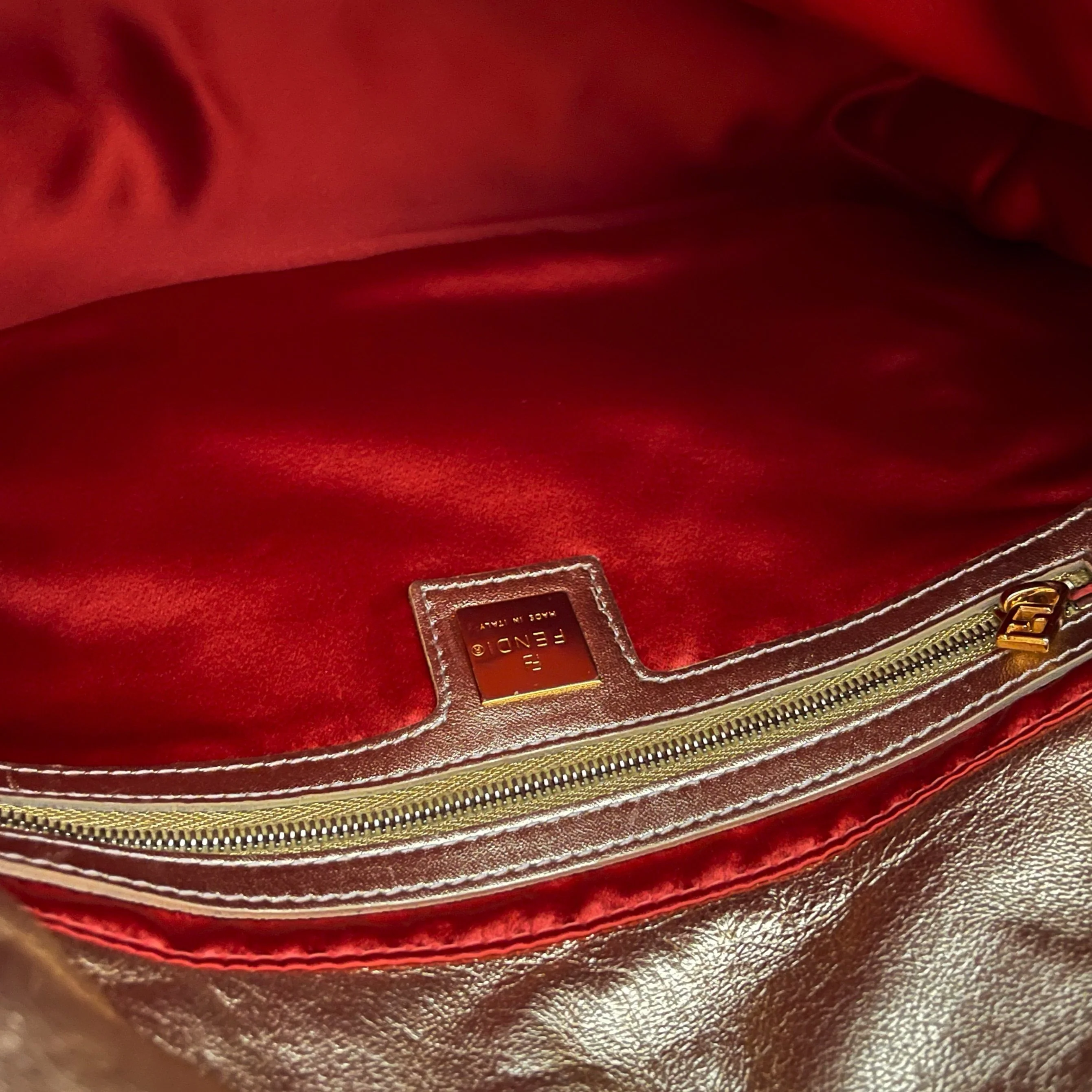 Fendi Gold Shimmer Shoulder Bag - Image 4