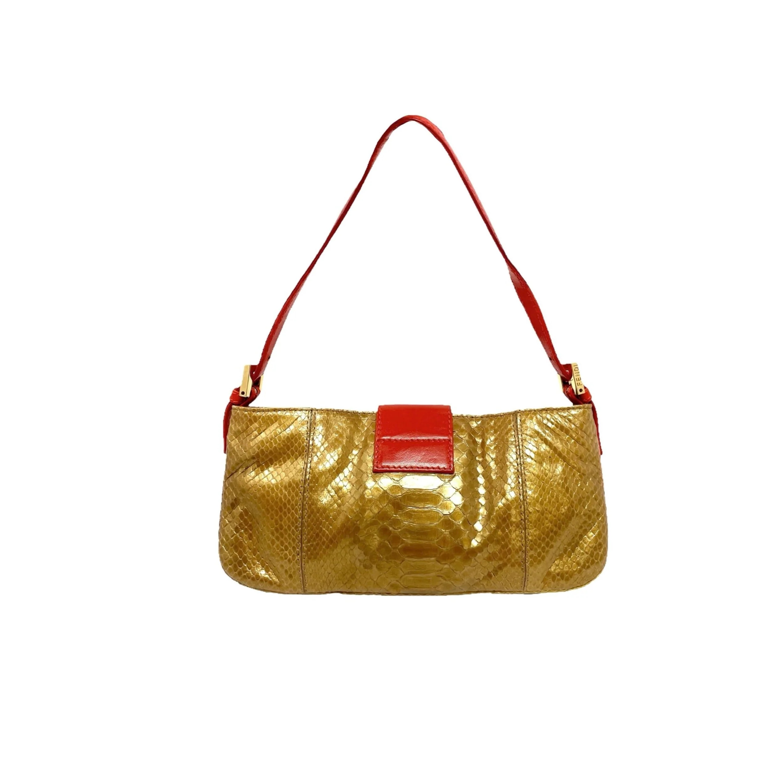 Fendi Gold Snakeskin Shoulder Bag - Image 2