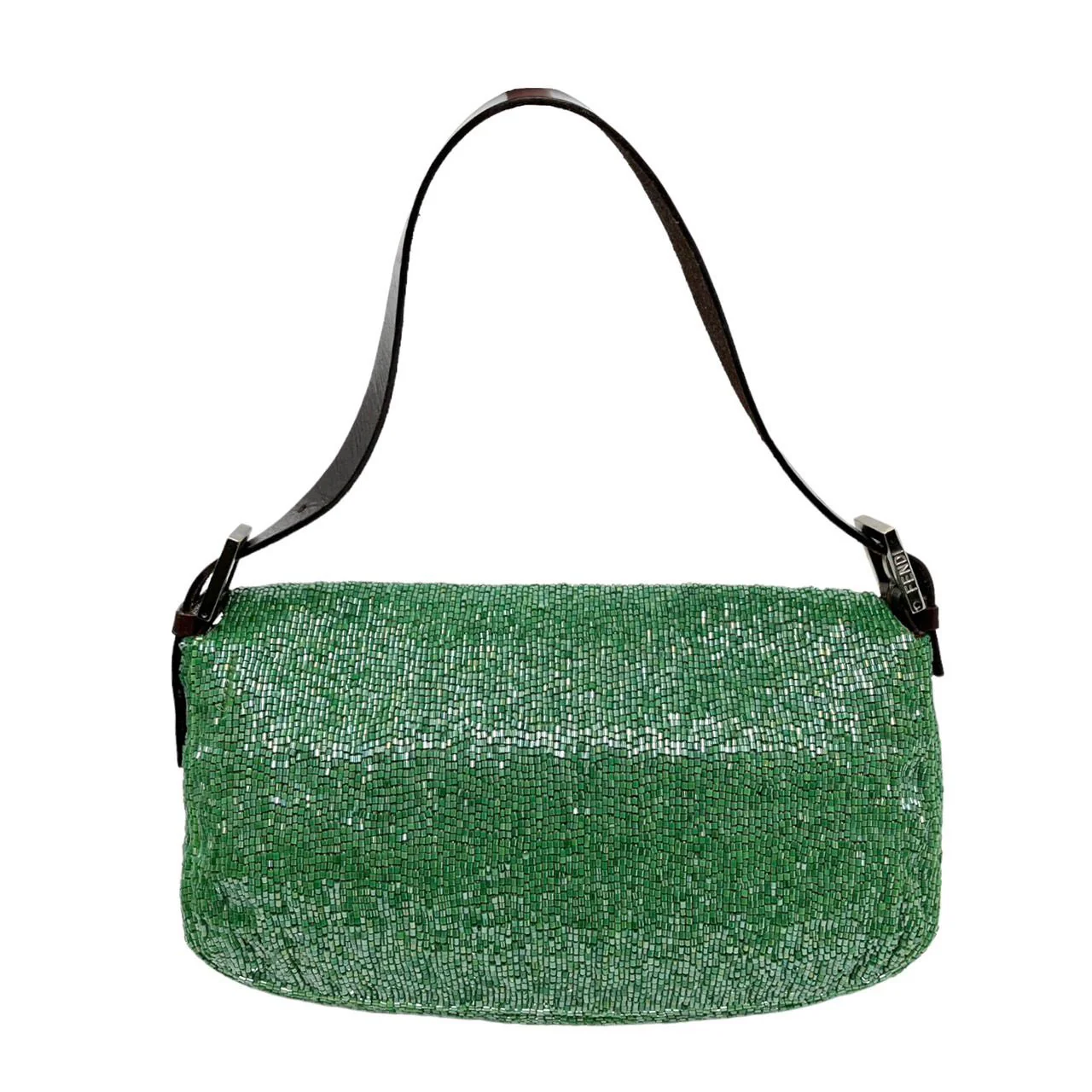 Fendi Green Beaded Baguette Bag - Image 2