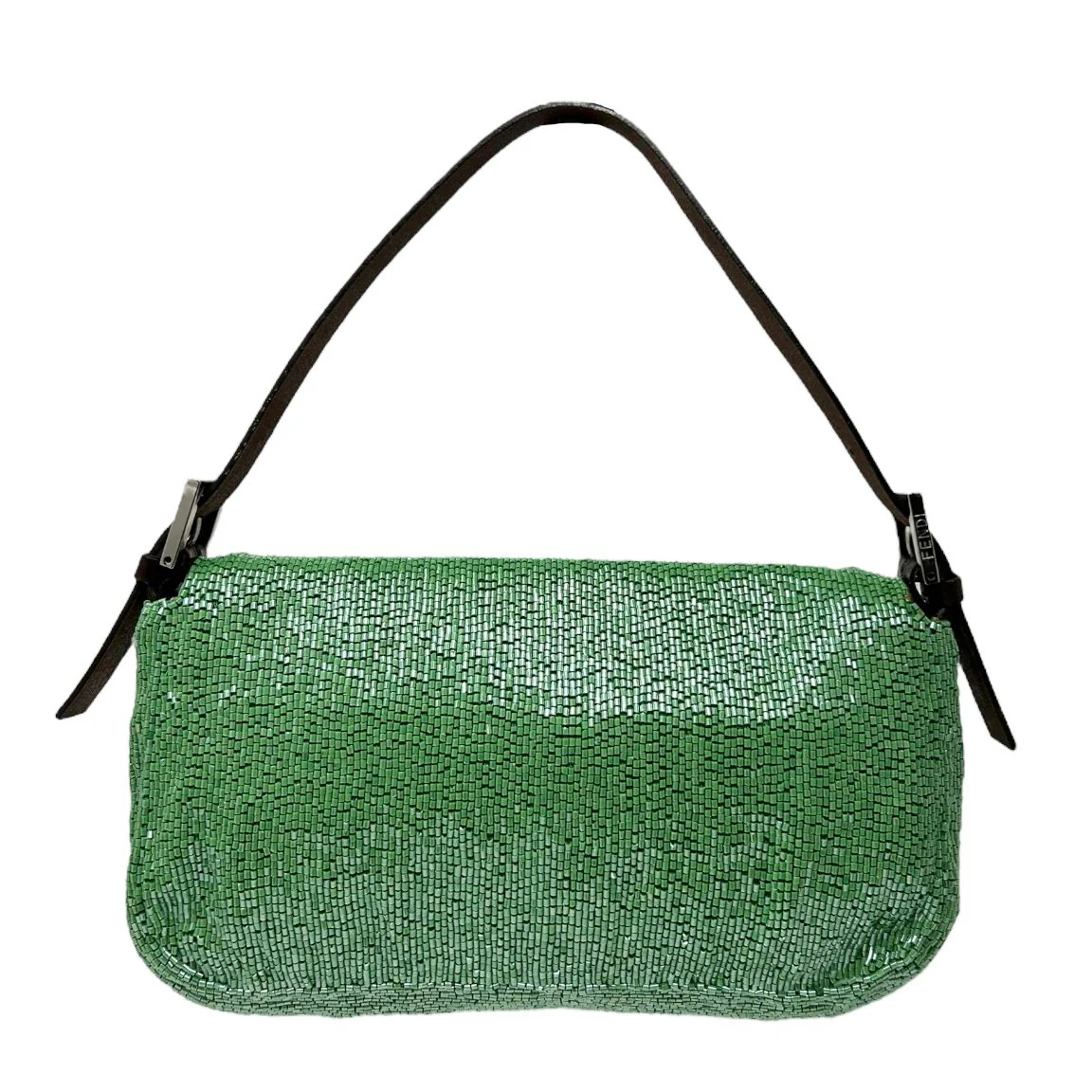 Fendi Green Beaded Baguette Bag - Image 2