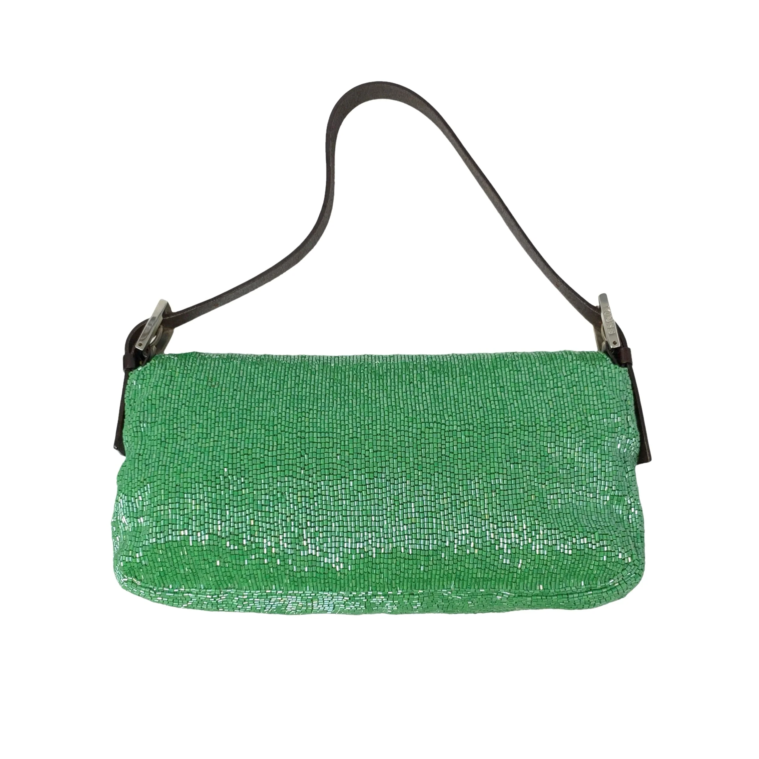 Fendi Green Beaded Baguette Bag - Image 2
