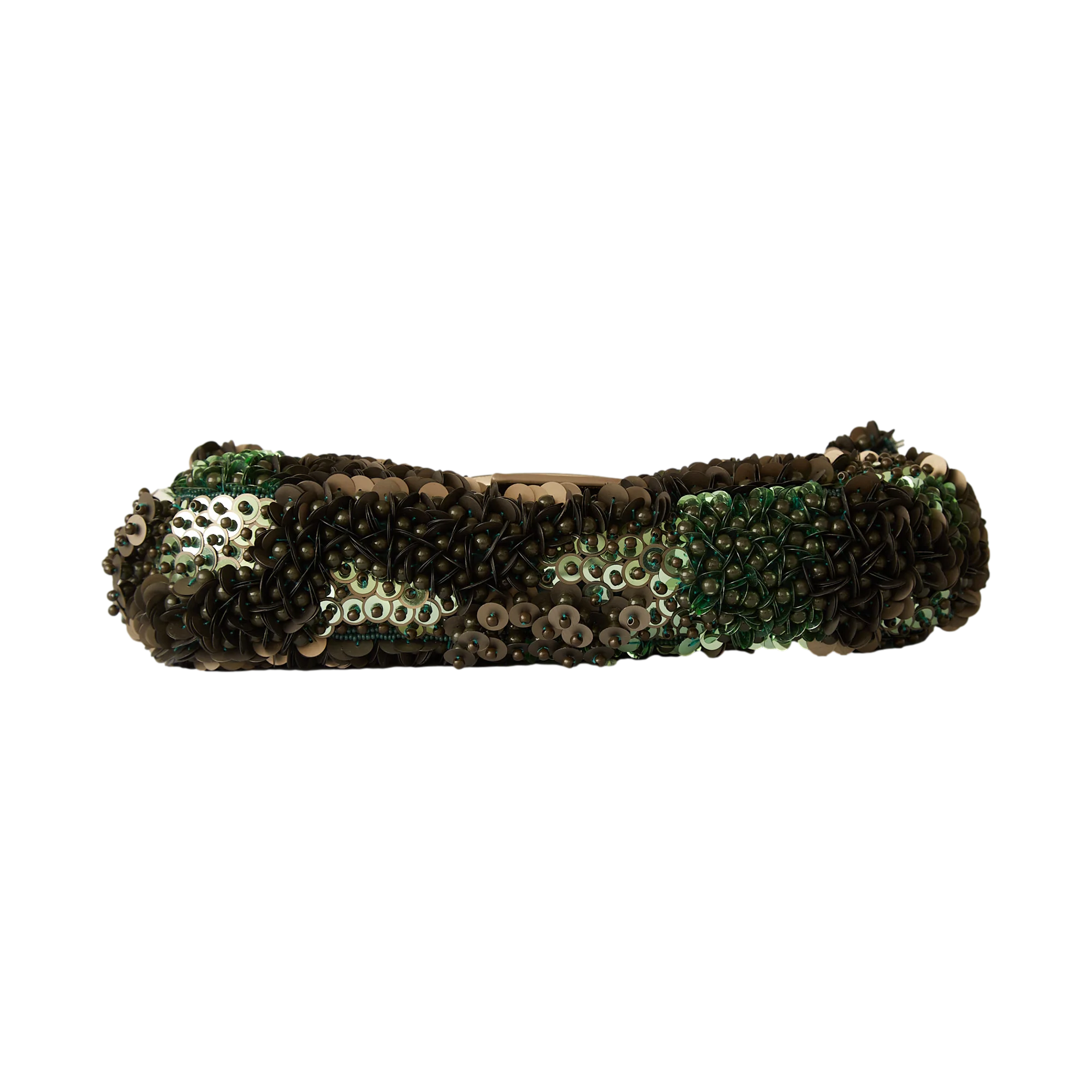Fendi Green Camo Sequin Baguette Bag - Image 4