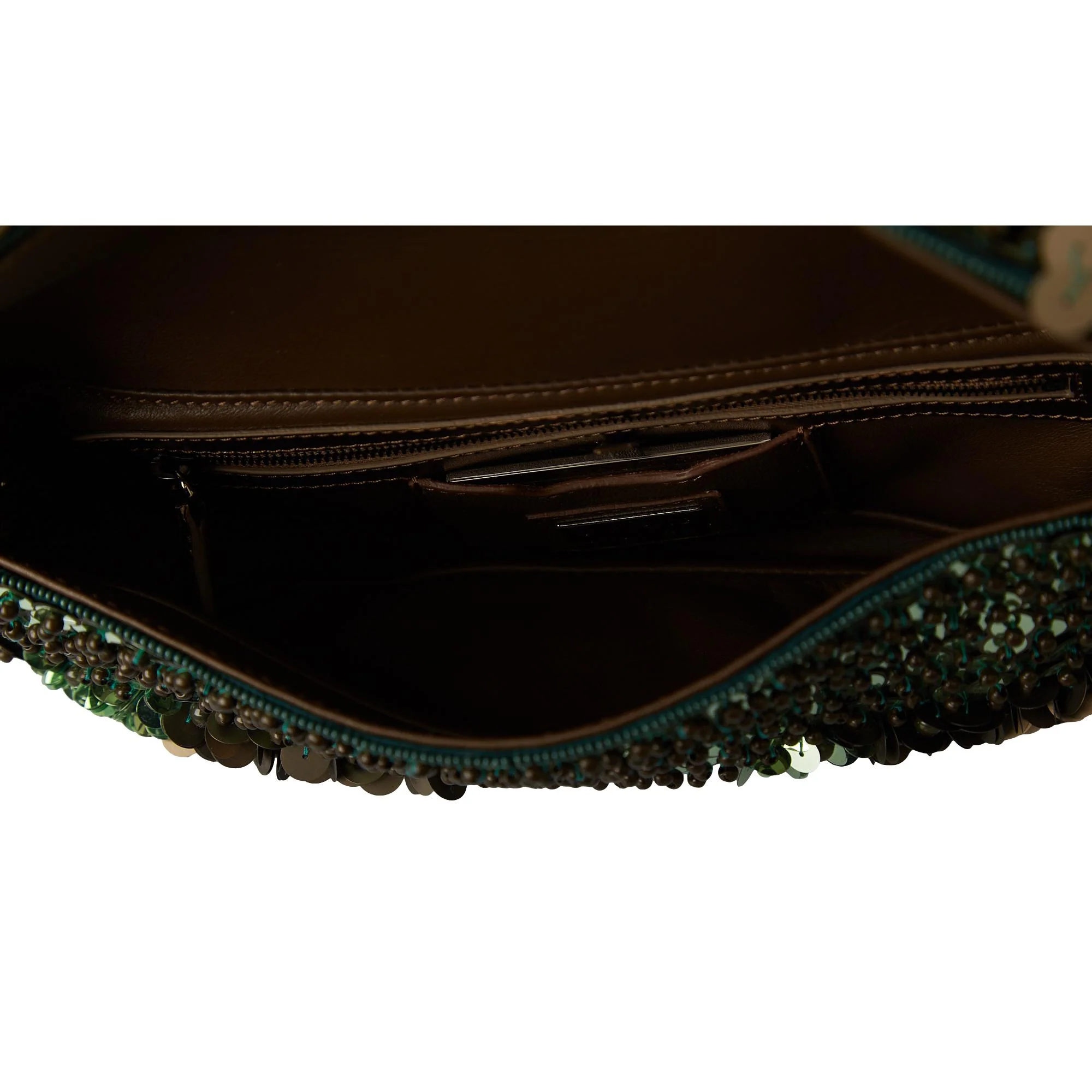 Fendi Green Camo Sequin Baguette Bag - Image 5