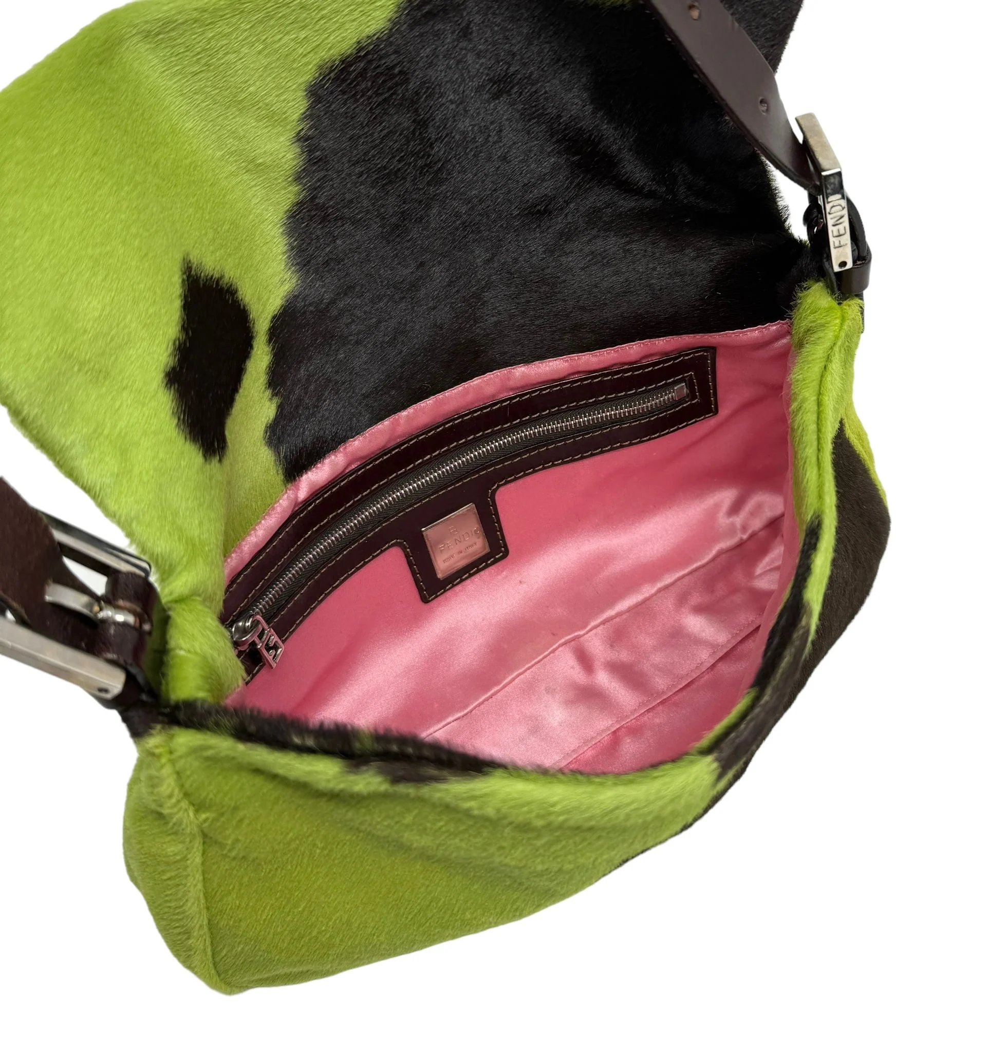 Fendi Green Cow Print Baguette - Image 3