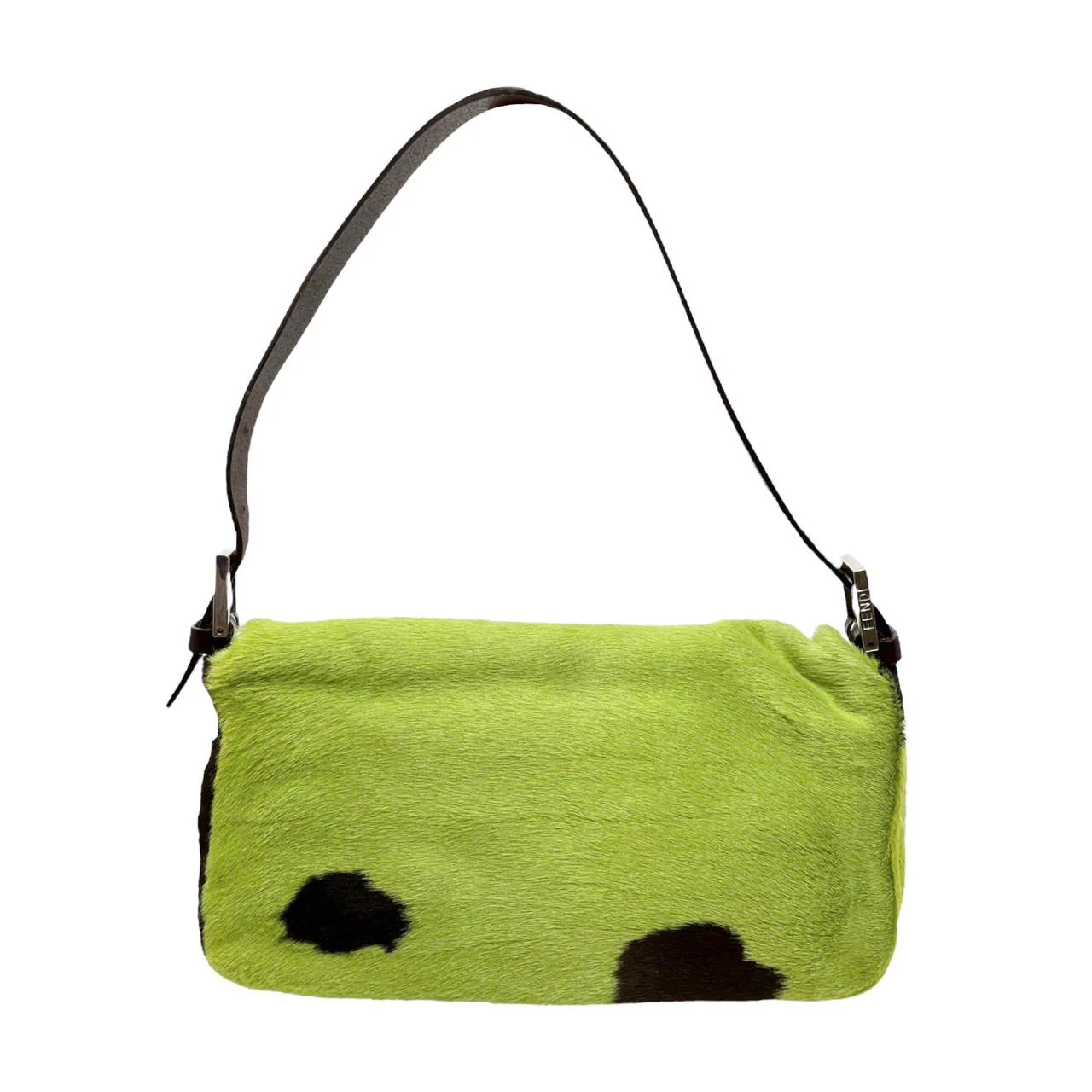 Fendi Green Cow Print Baguette - Image 2