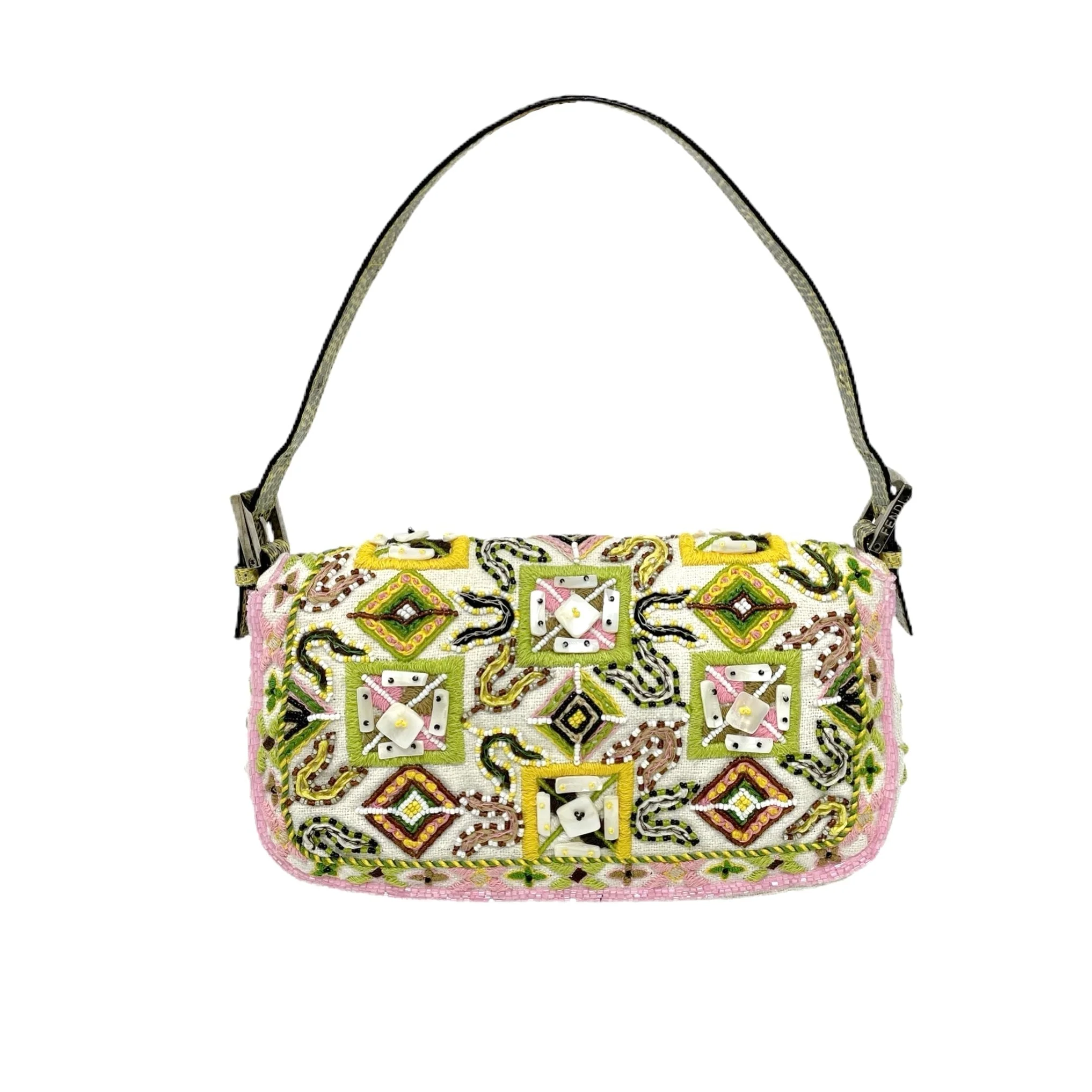 Fendi Green Fringe Baguette - Image 2
