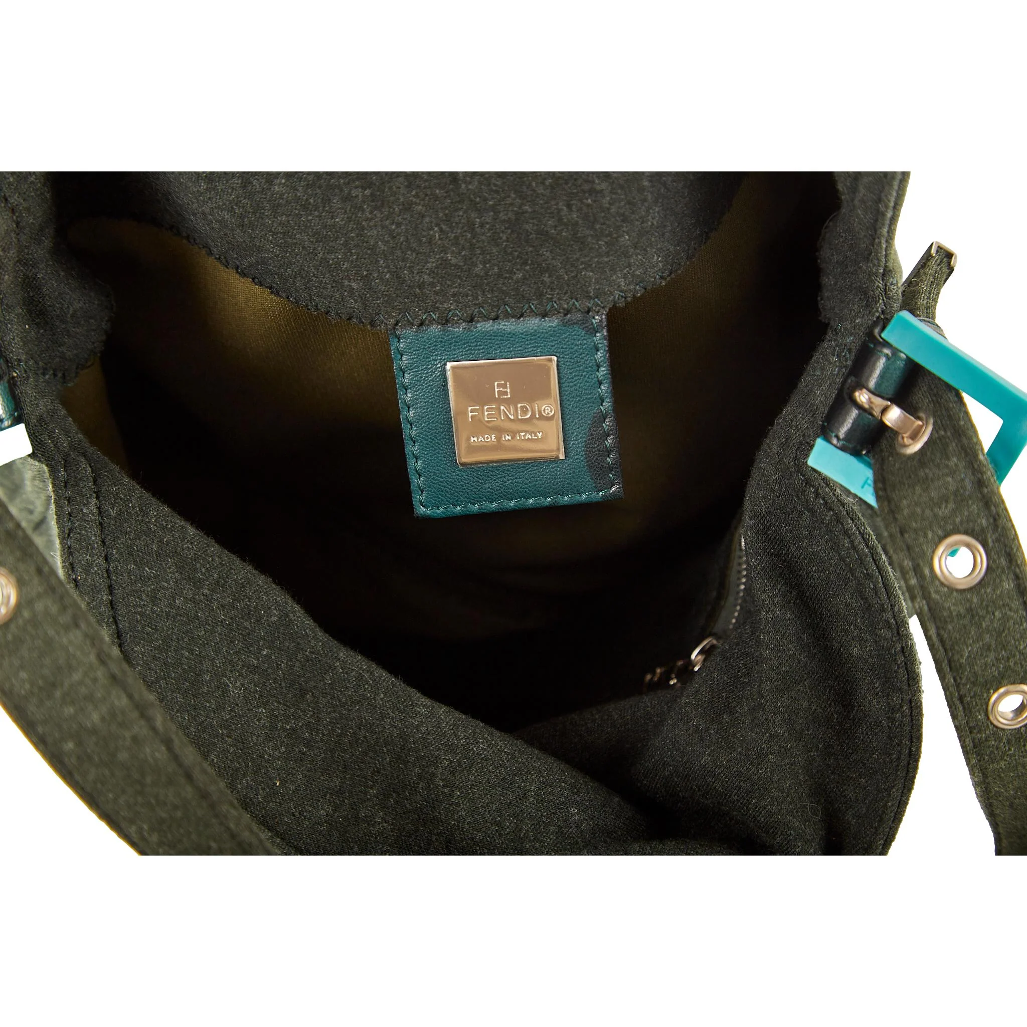 Fendi Green Jersey Cotton Baguette - Image 4
