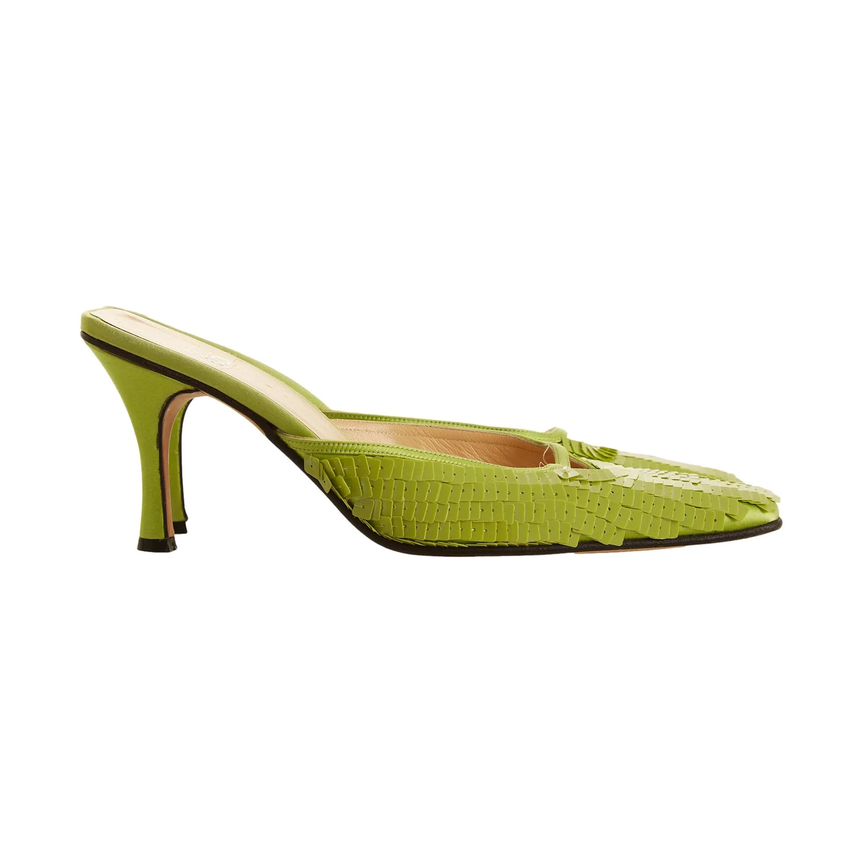 Fendi Green Sequin Kitten Heels - Image 2