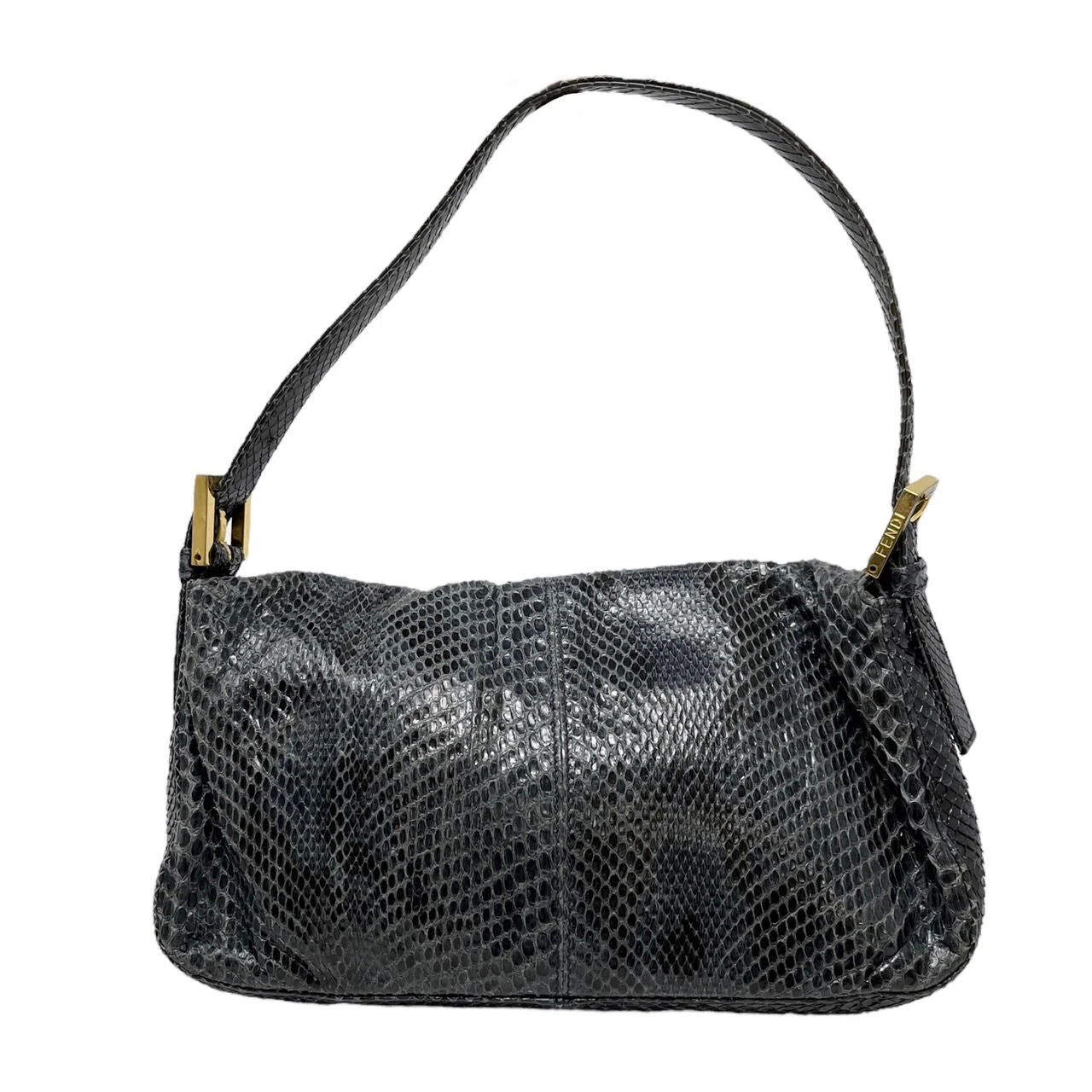 Fendi Grey Snakeskin Baguette - Image 2