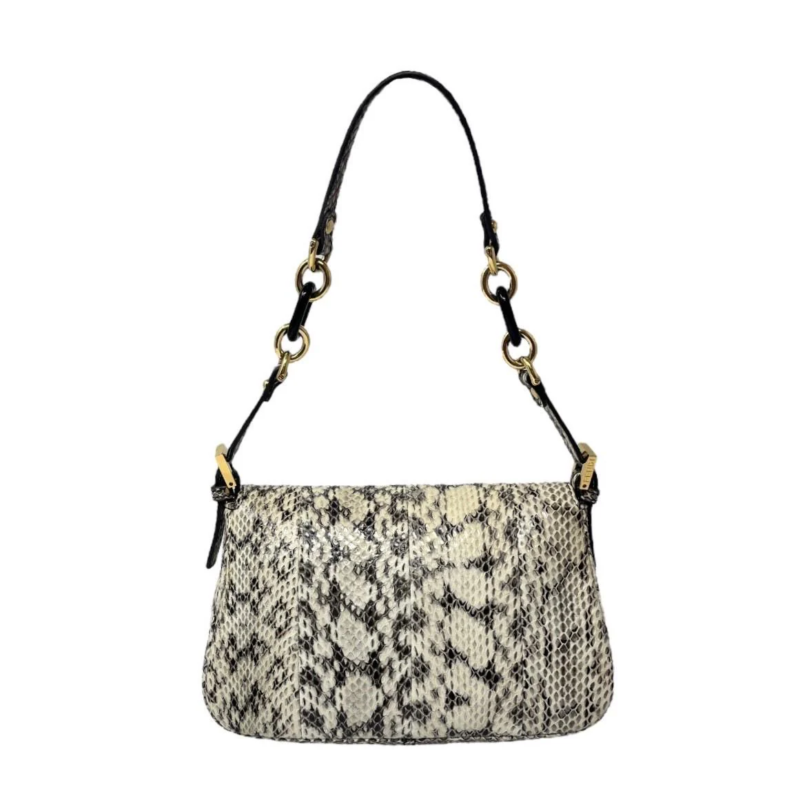 Fendi Grey Snakeskin Mini Mama Baguette Bag - Image 2