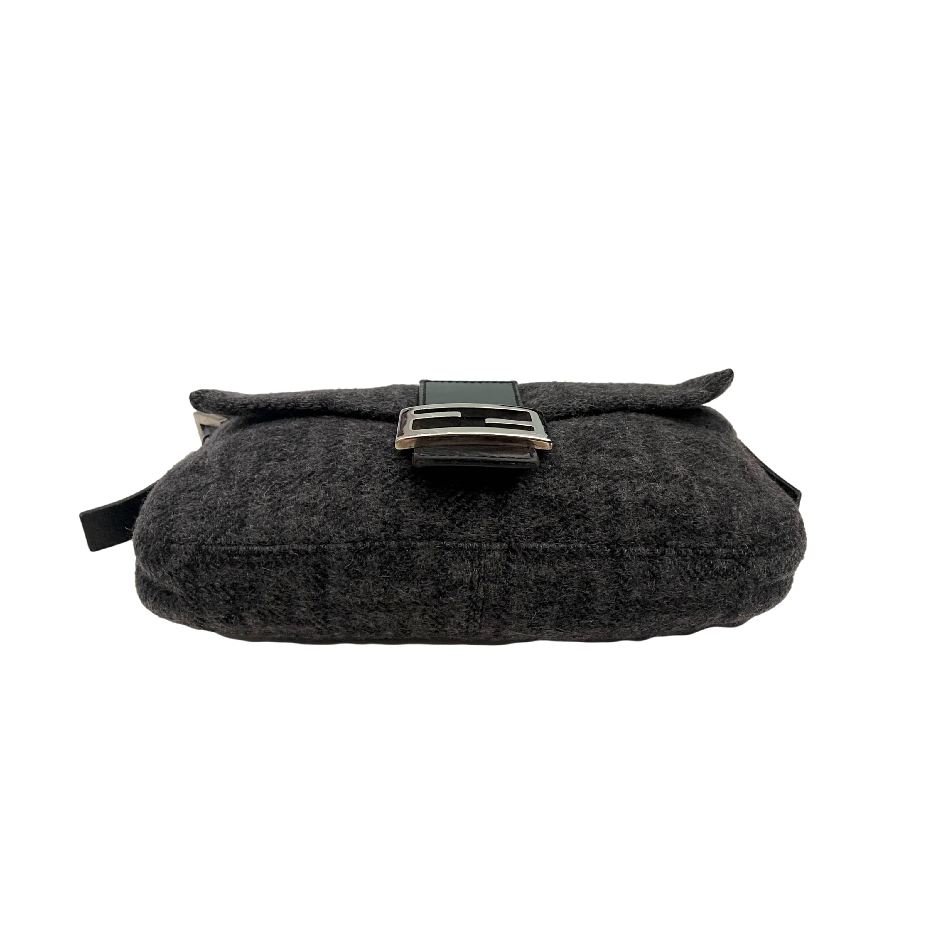 Fendi Grey Wool Baguette Bag - Image 2
