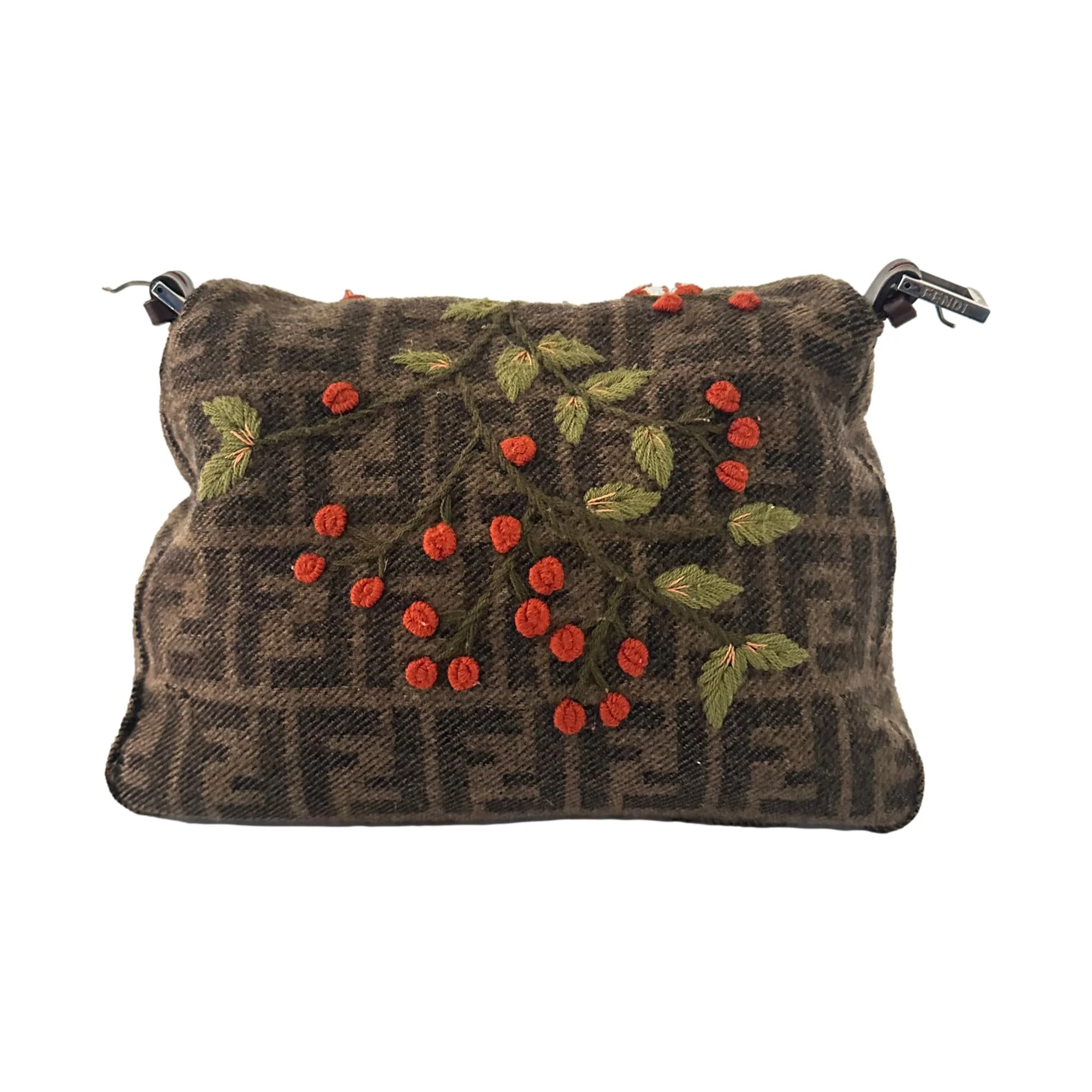 Fendi Grey Wool Cherry Mamma Baguette - Image 2