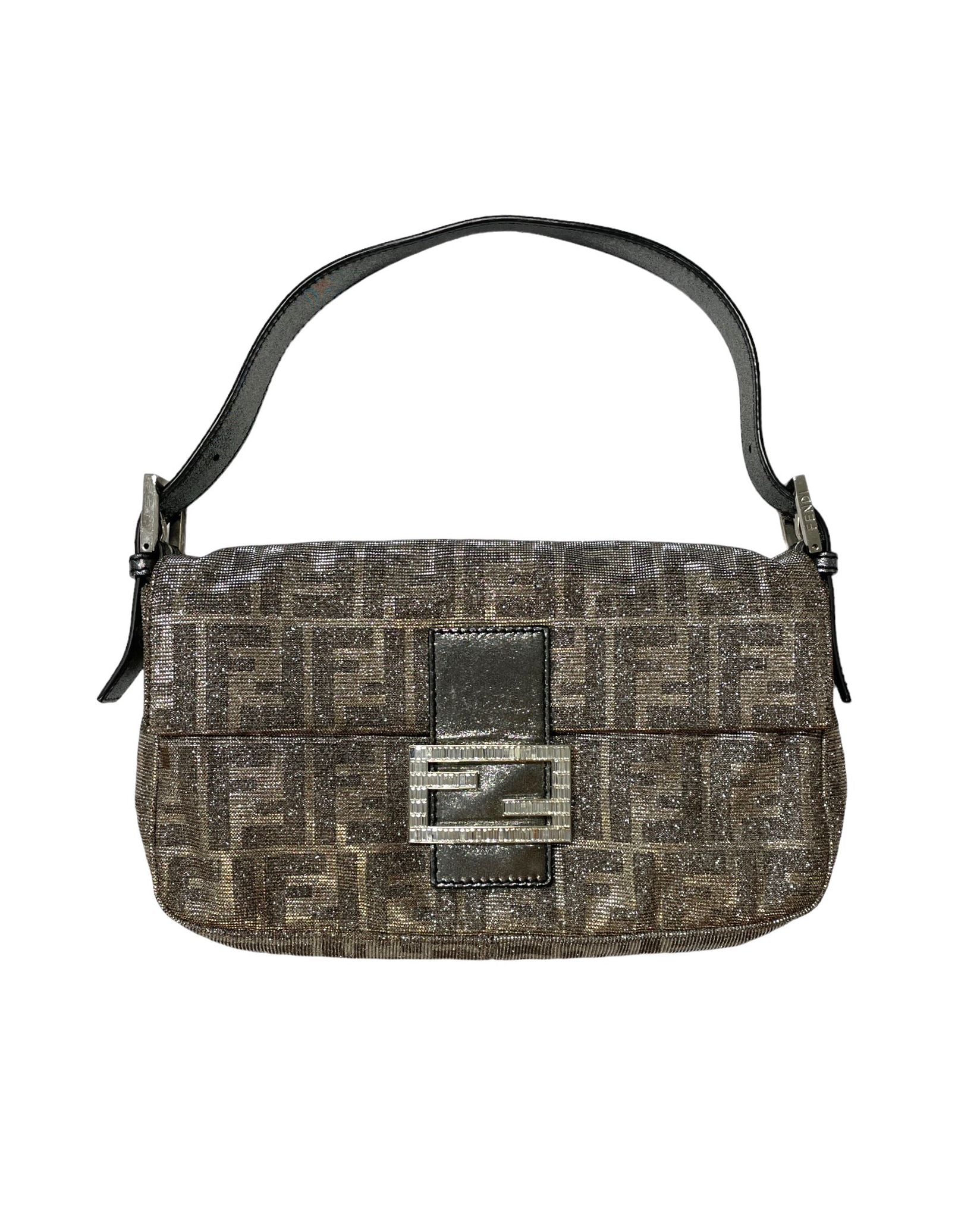 Fendi Iridescent Rhinestone Baguette