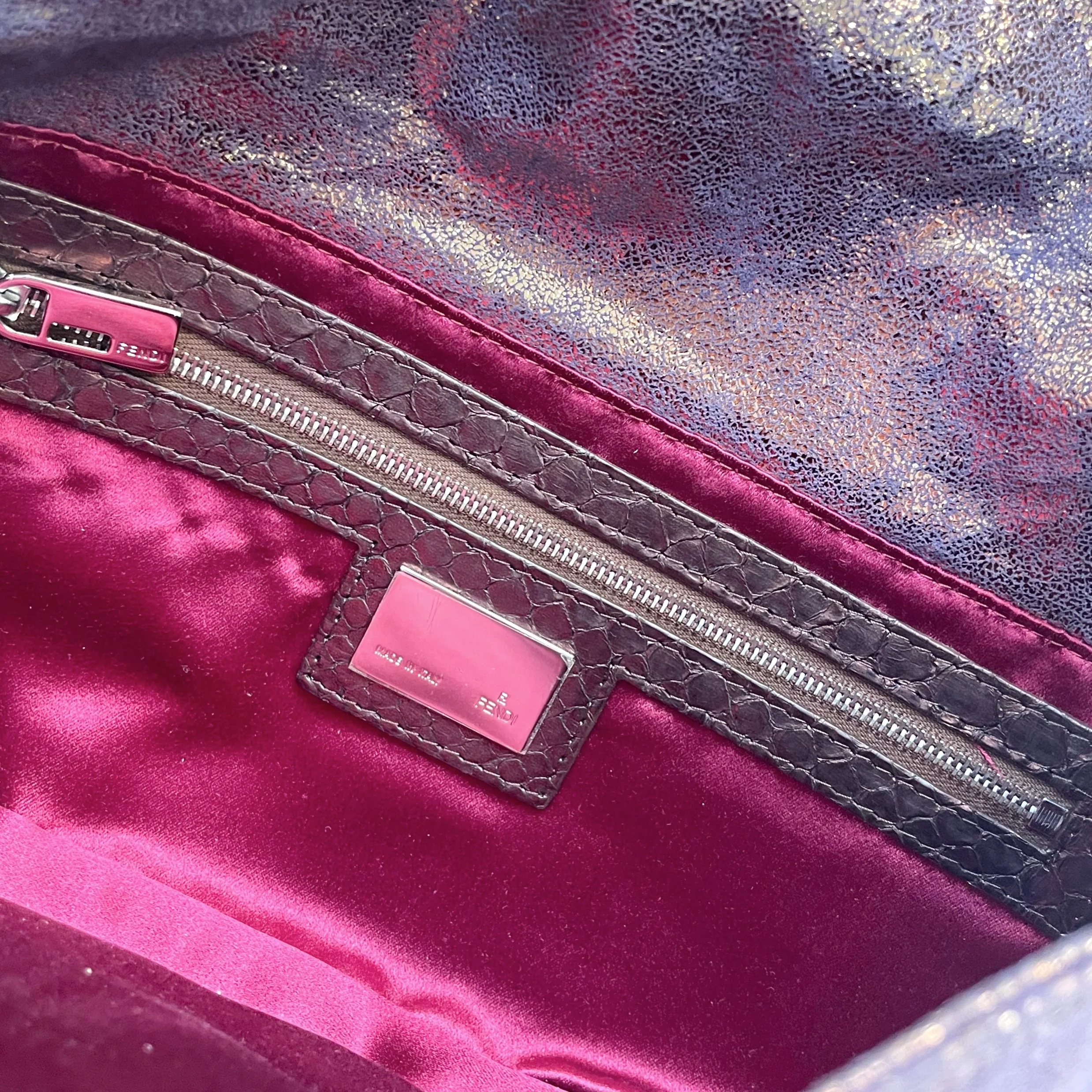Fendi Iridescent Snakeskin Baguette - Image 3