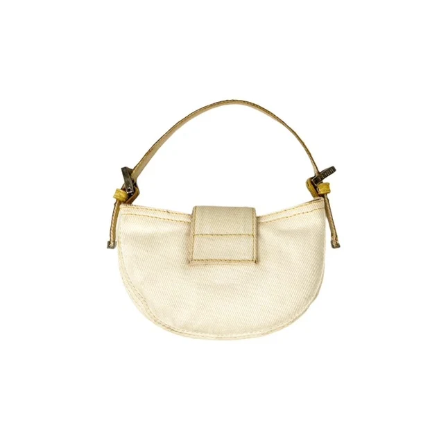Fendi Ivory Canvas Croissant Bag - Image 2