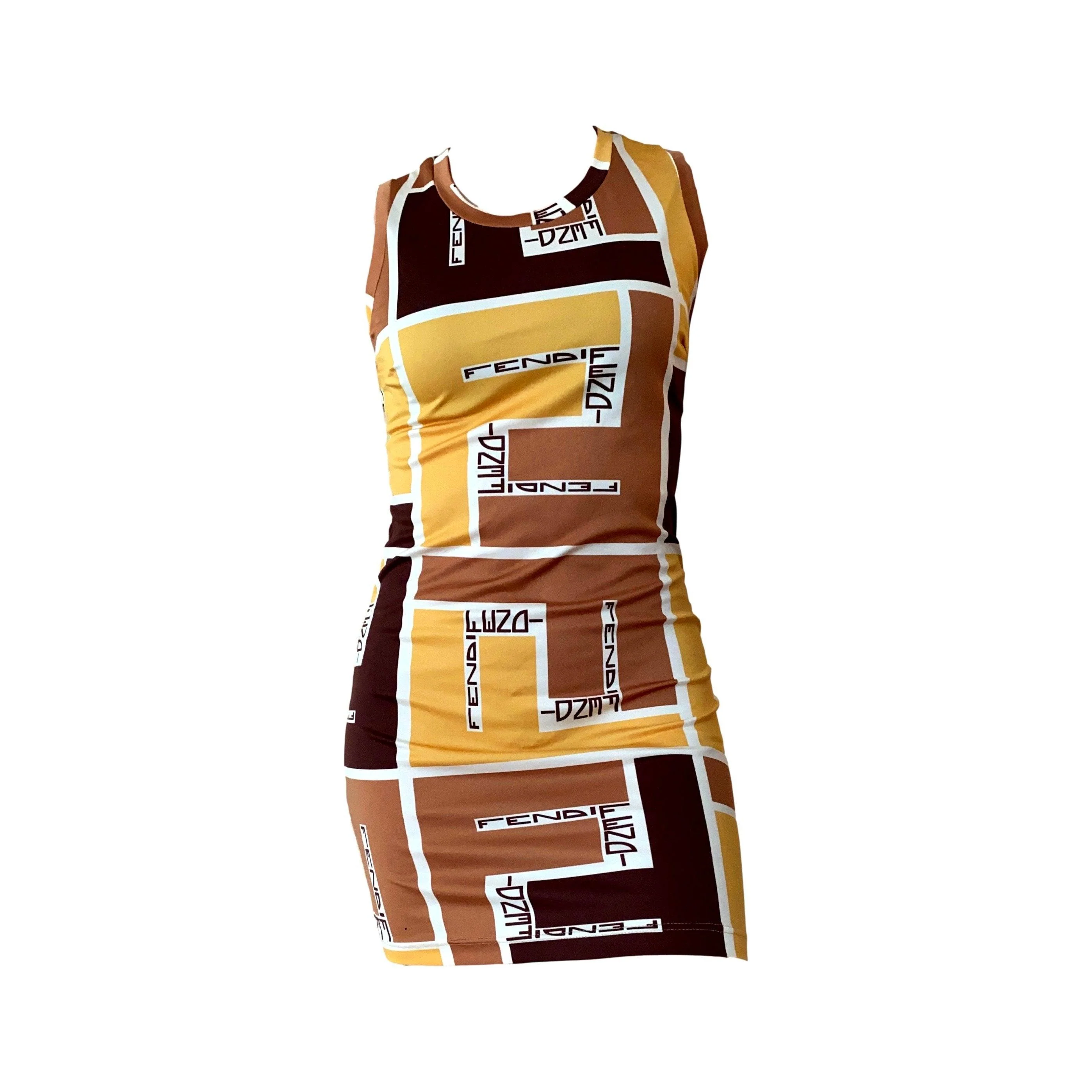 Fendi Jumbo Print Stretch Dress