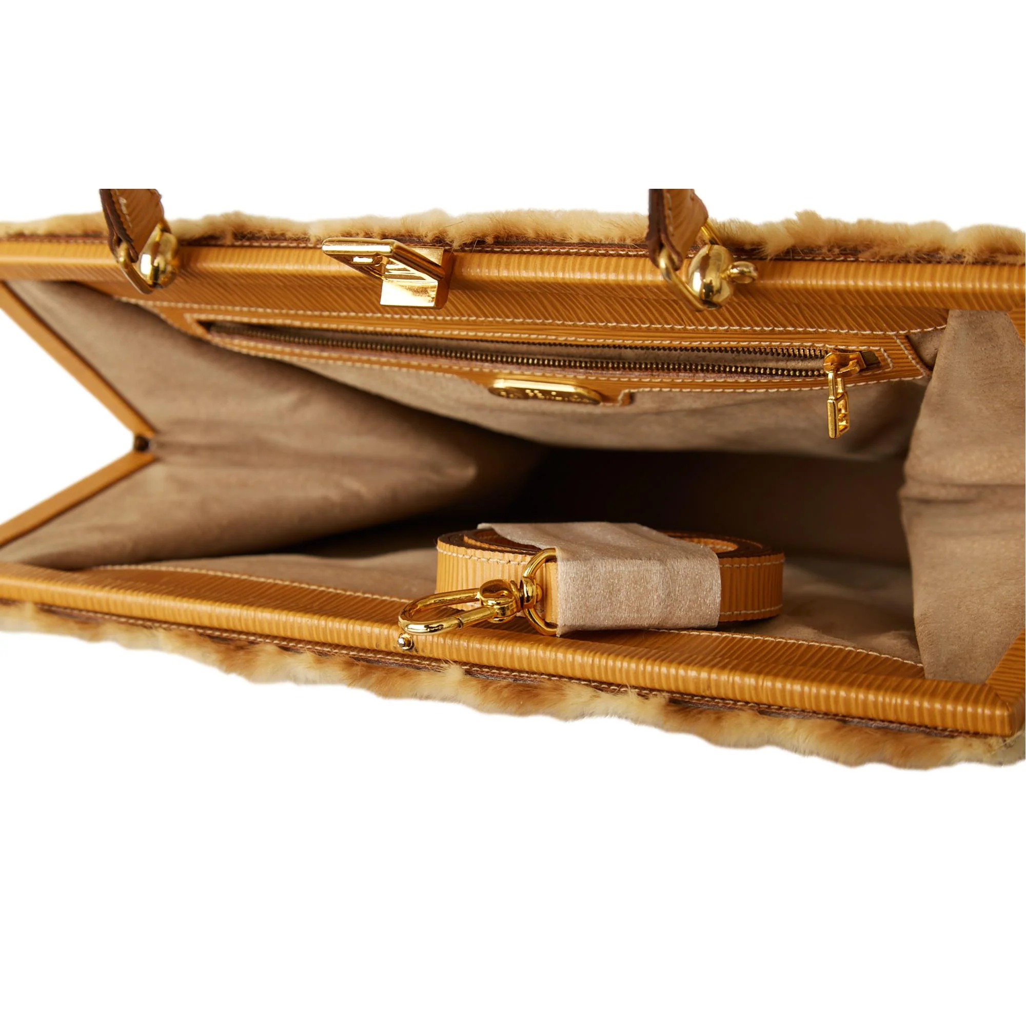 Fendi Large Brown Fur Top Handle Bag - Image 4