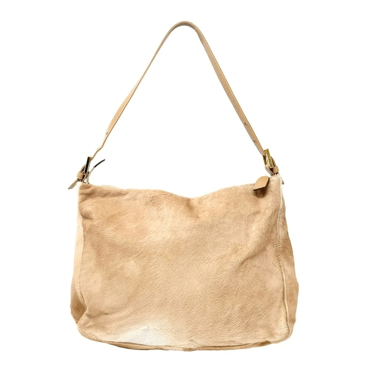 Fendi Tan Calf-Hair Shoulder Baguette Bag - Image 2