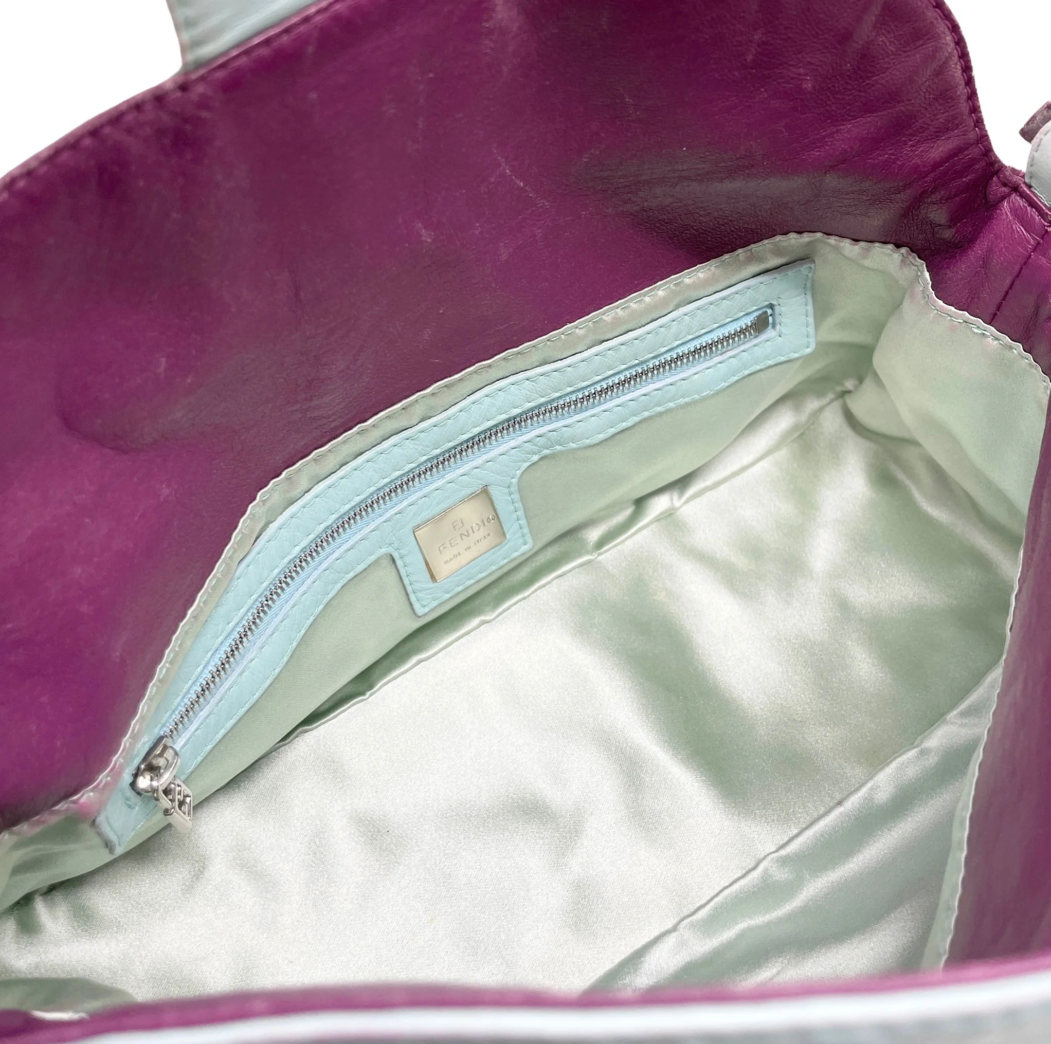 Fendi Light Blue Two Tone Baguette - Image 3