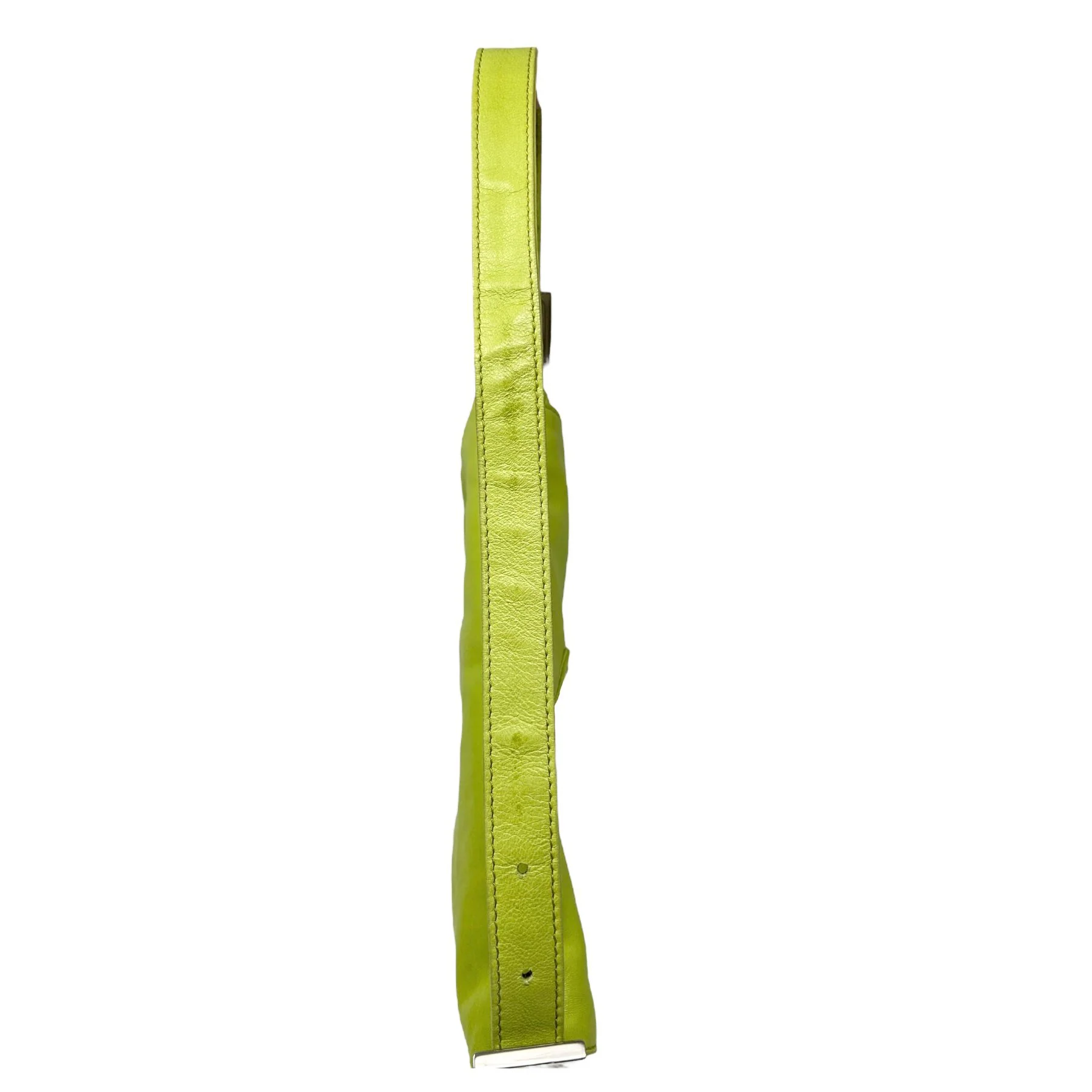 Fendi Lime Green Leather Baguette Bag - Image 3