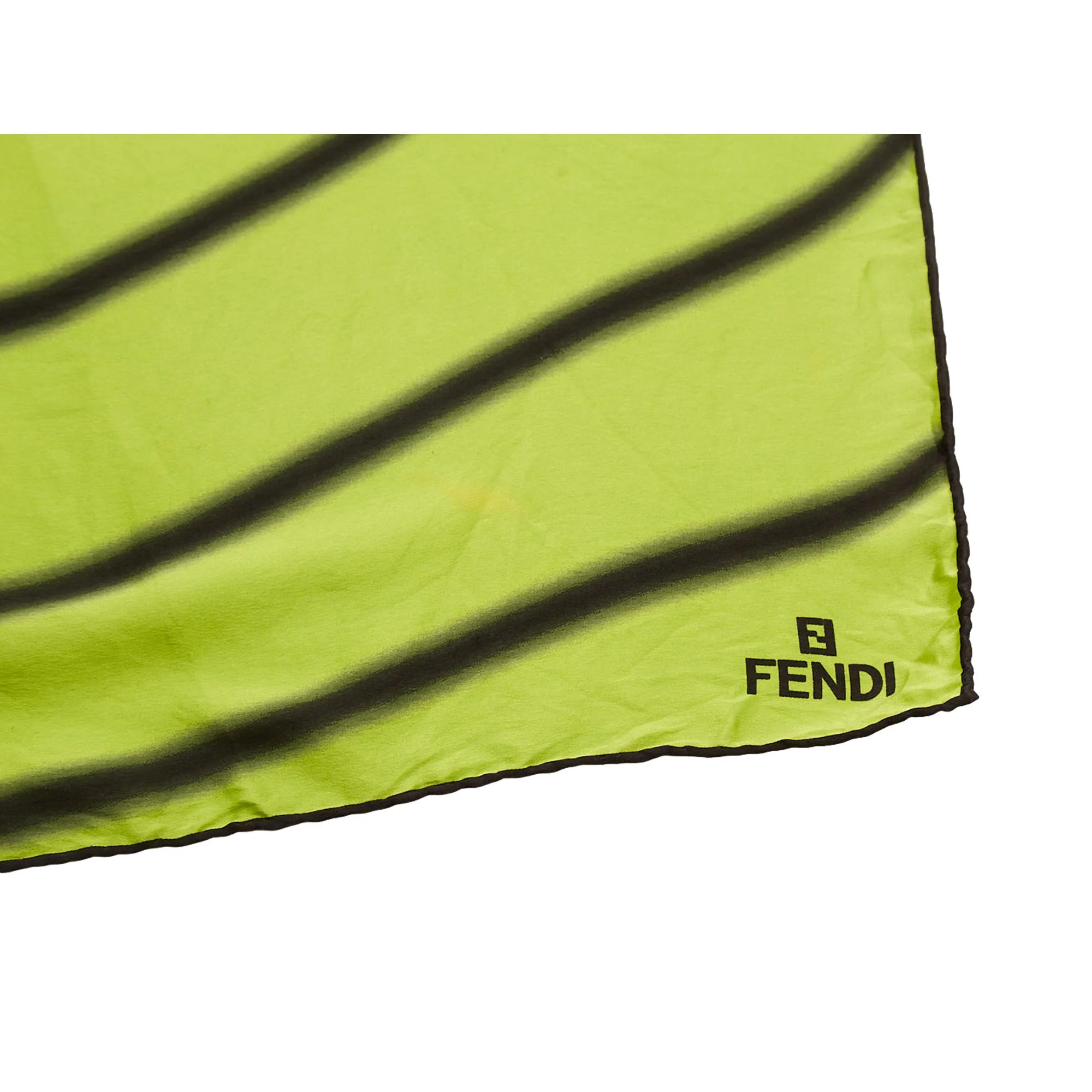Fendi Lime Green Logo Scarf - Image 3