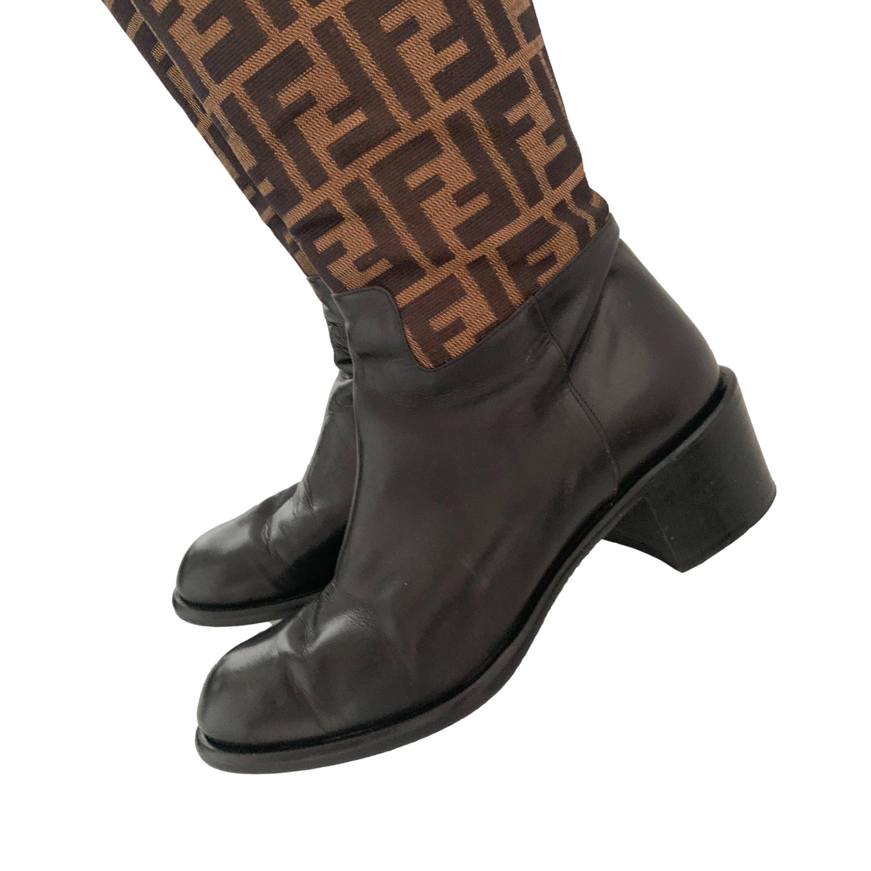 Fendi Logo Riding Boots - Image 2