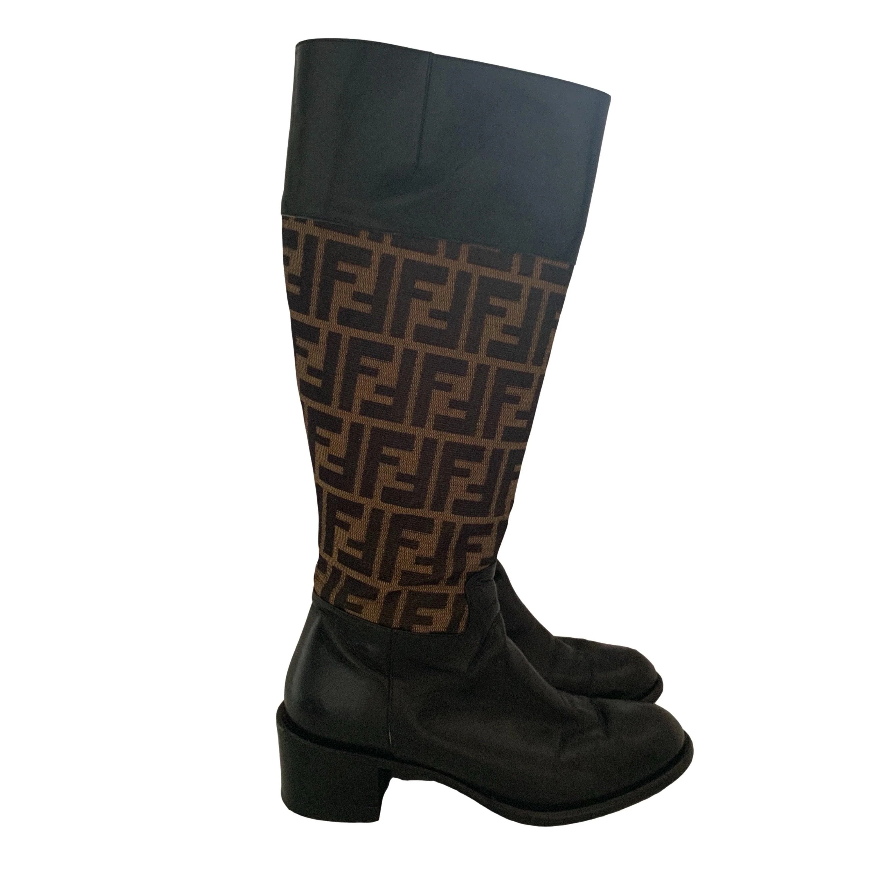 Fendi Logo Riding Boots - Image 3