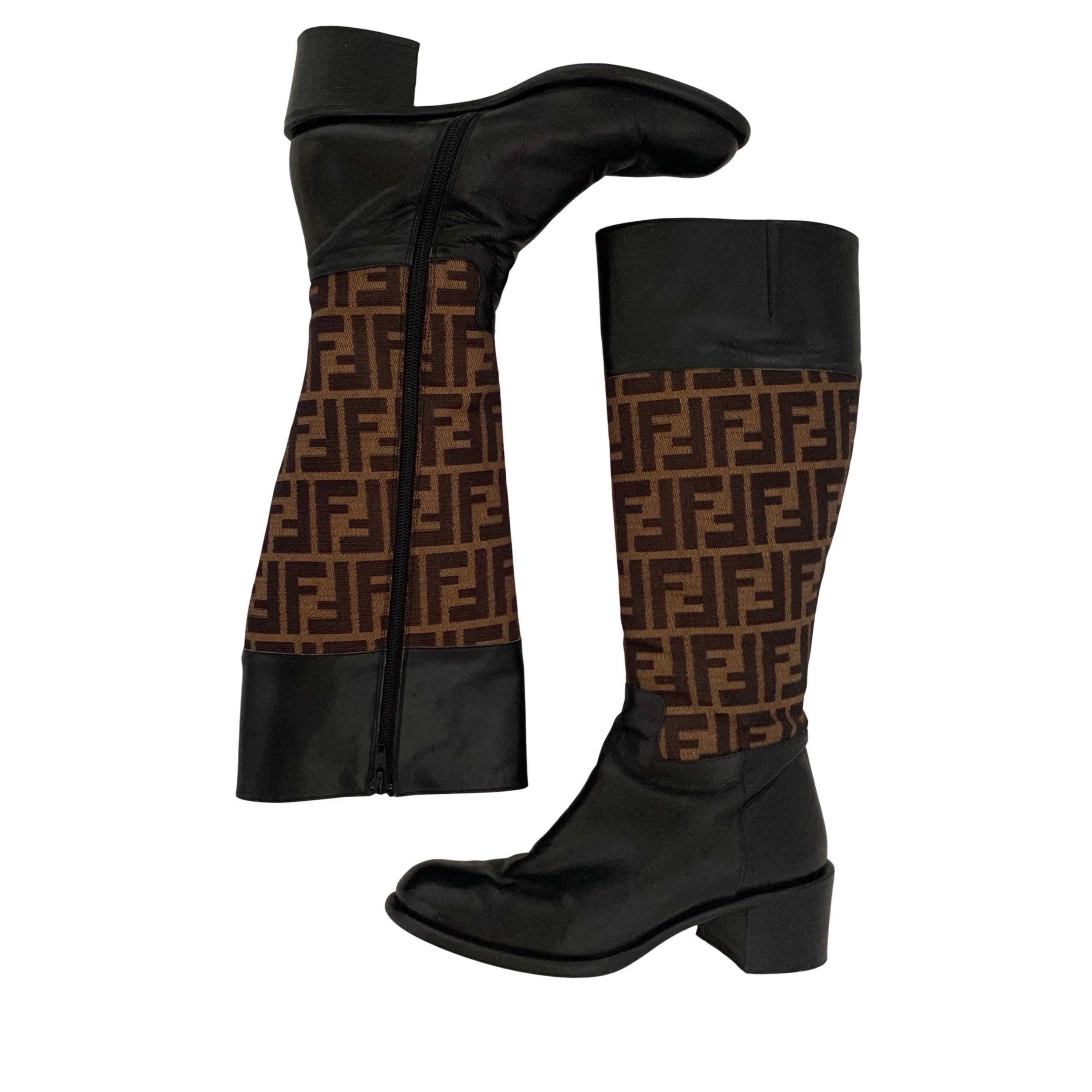 Fendi Logo Riding Boots - Image 4