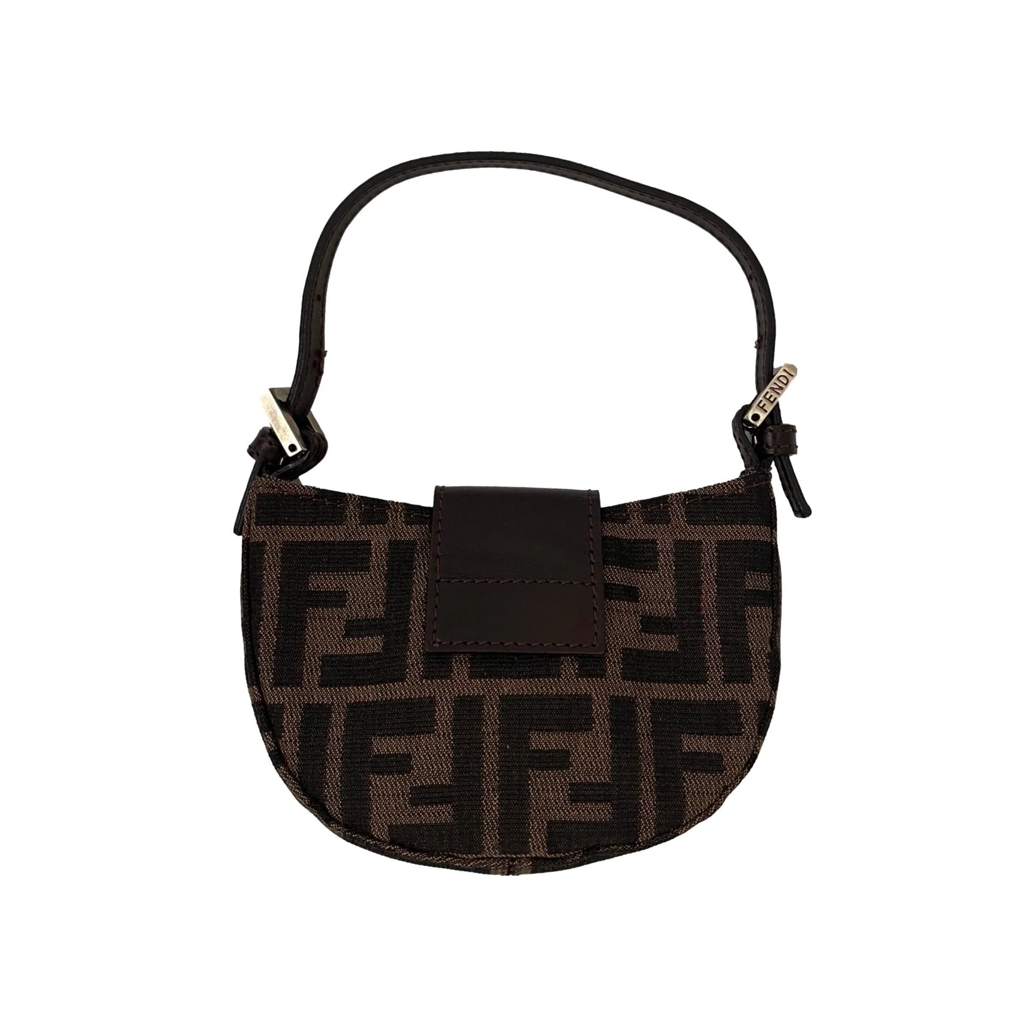 Fendi Mini Logo Canvas Croissant Bag - Image 2
