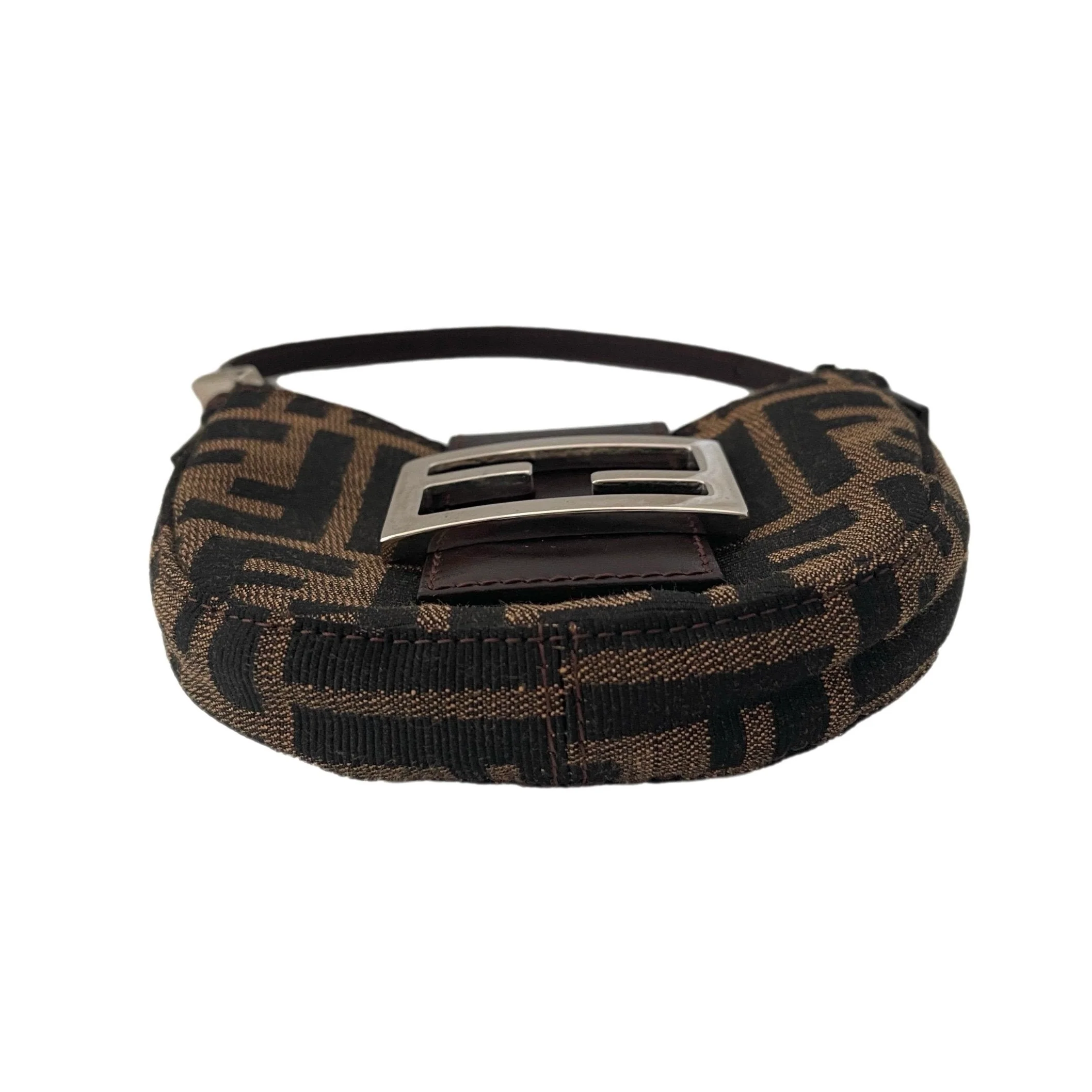 Fendi Mini Logo Canvas Croissant Bag - Image 3