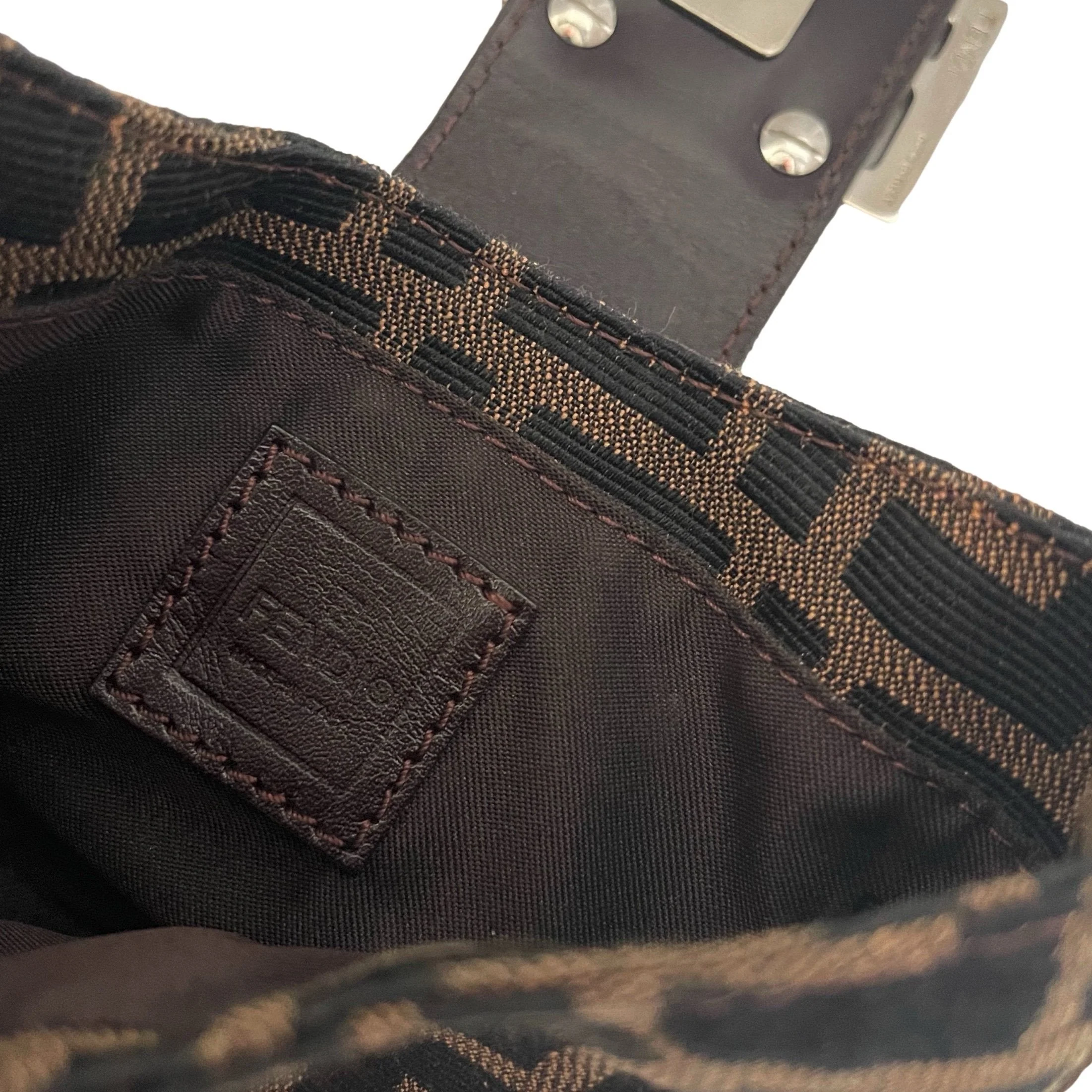 Fendi Mini Logo Canvas Croissant Bag - Image 4